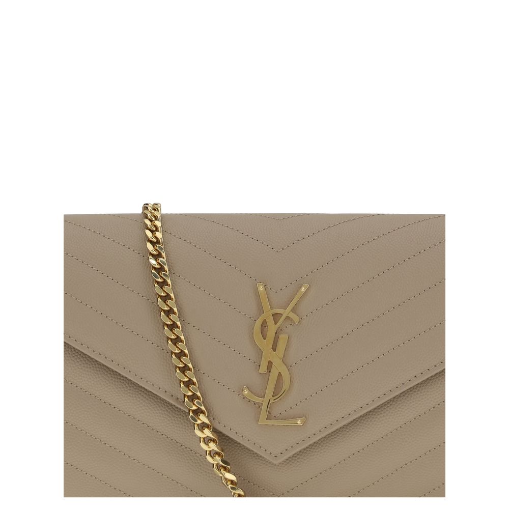 Saint Laurent Beige Leather Shoulder Bag