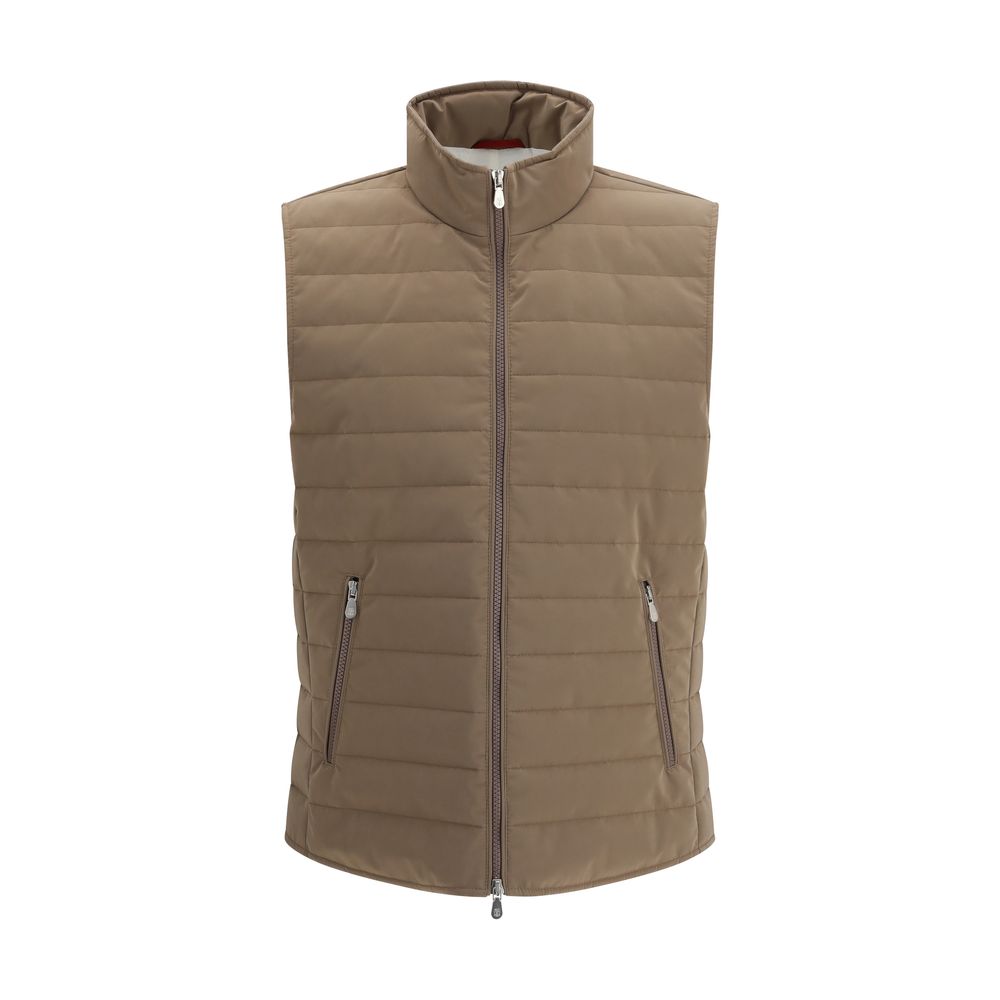 Brunello Cucinelli Beige Sleeveless Jacket