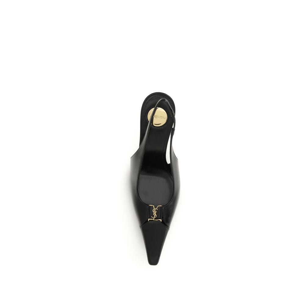 Saint Laurent Black Leather High Heel Pumps