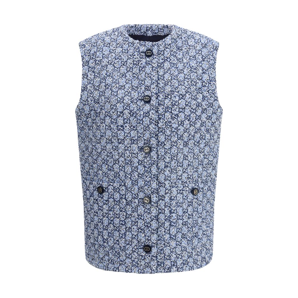Gucci Blue Cotton Sleveless Jacket - PreLoved & Luxe