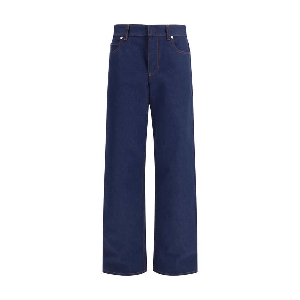 Fendi Blue Cotton Straight-Leg Jeans - PreLoved & Luxe