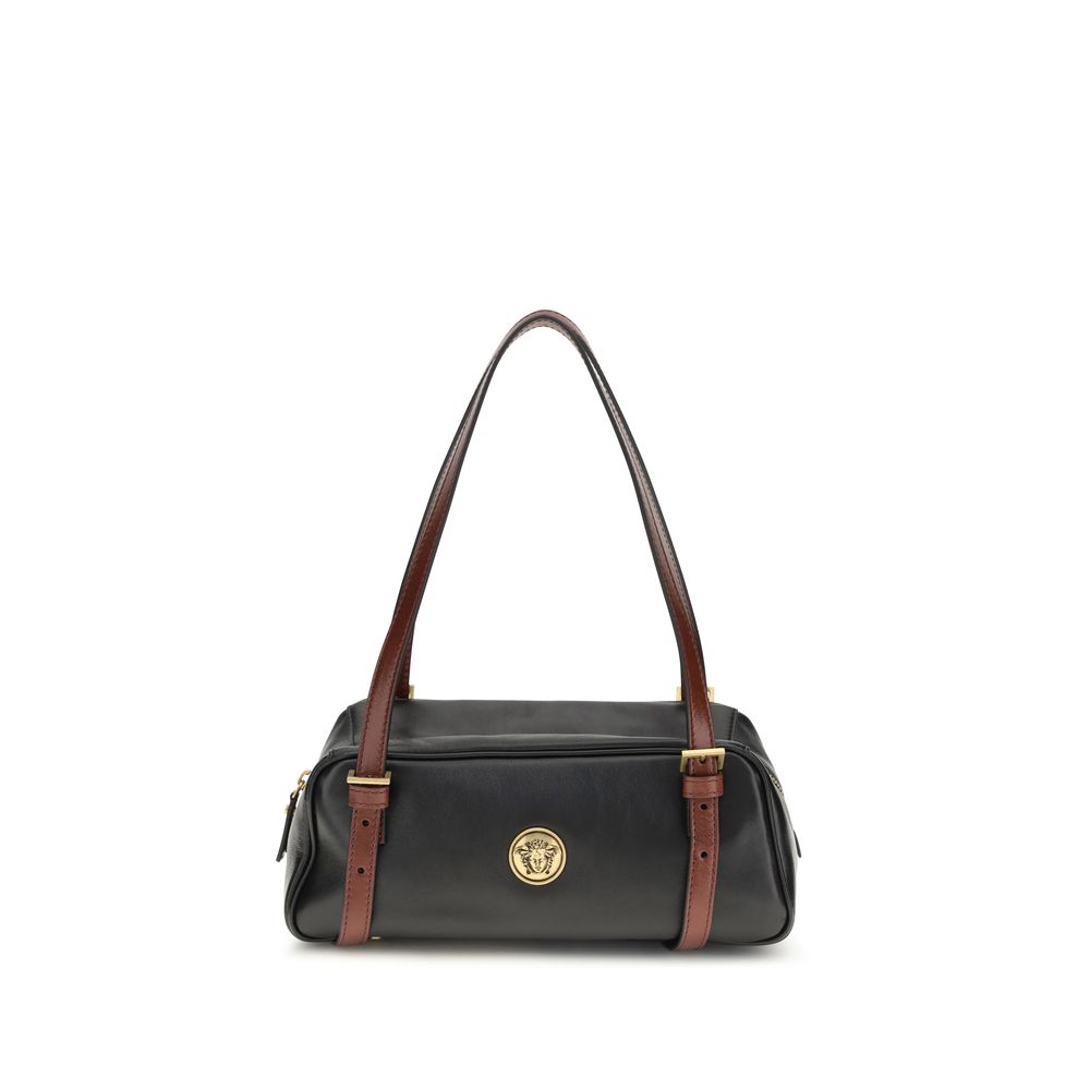 Versace Black Leather Shoulder Bag - PreLoved & Luxe