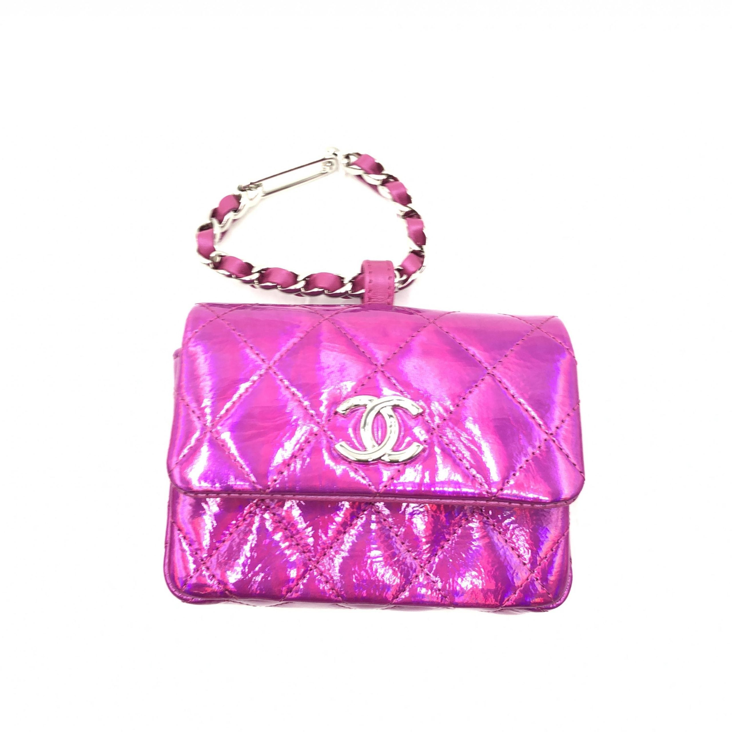 Chanel Iridescent Pink Quilted Leather Pouch - PreLoved & Luxe