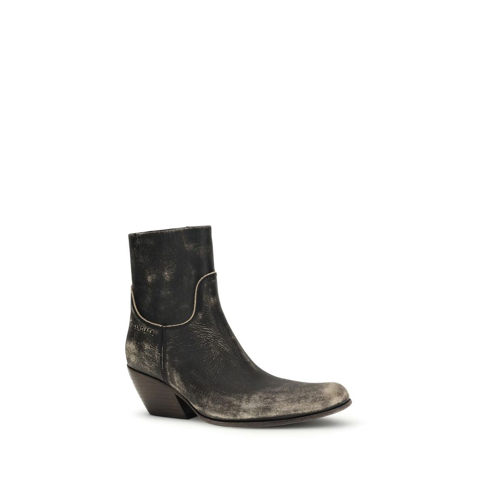 Balenciaga Black Leather Ankle Boots