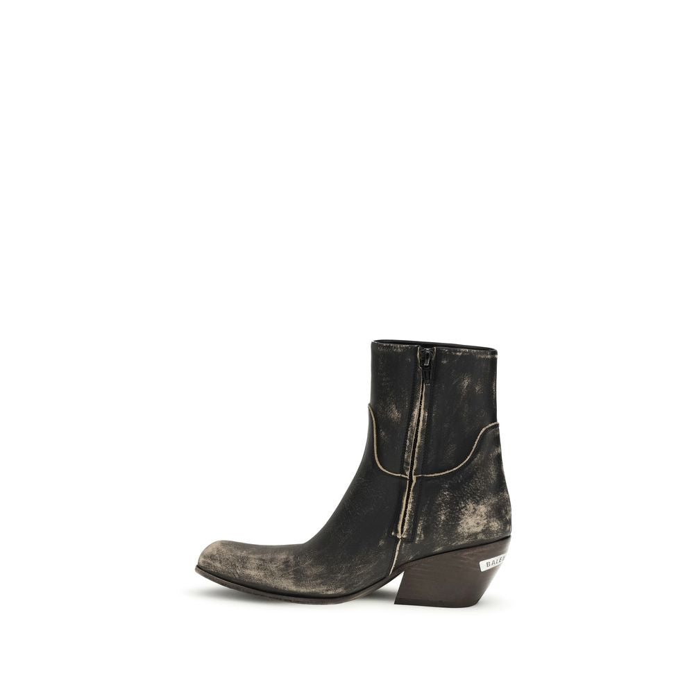 Balenciaga Black Leather Ankle Boots
