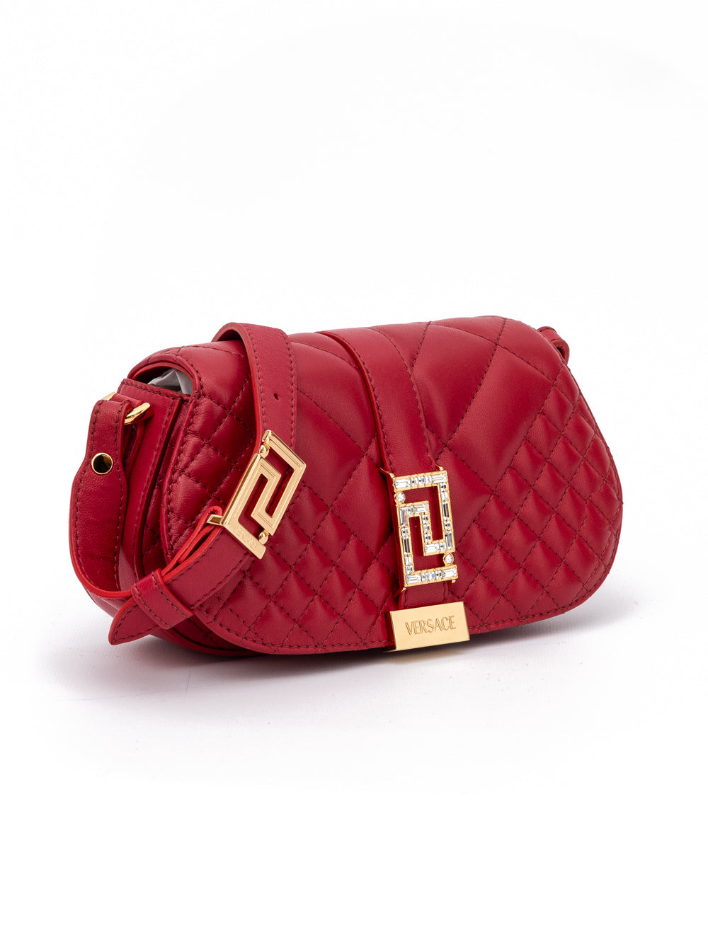 Versace Red Leather Quilted Shoulder Strap Bag - PreLoved & Luxe