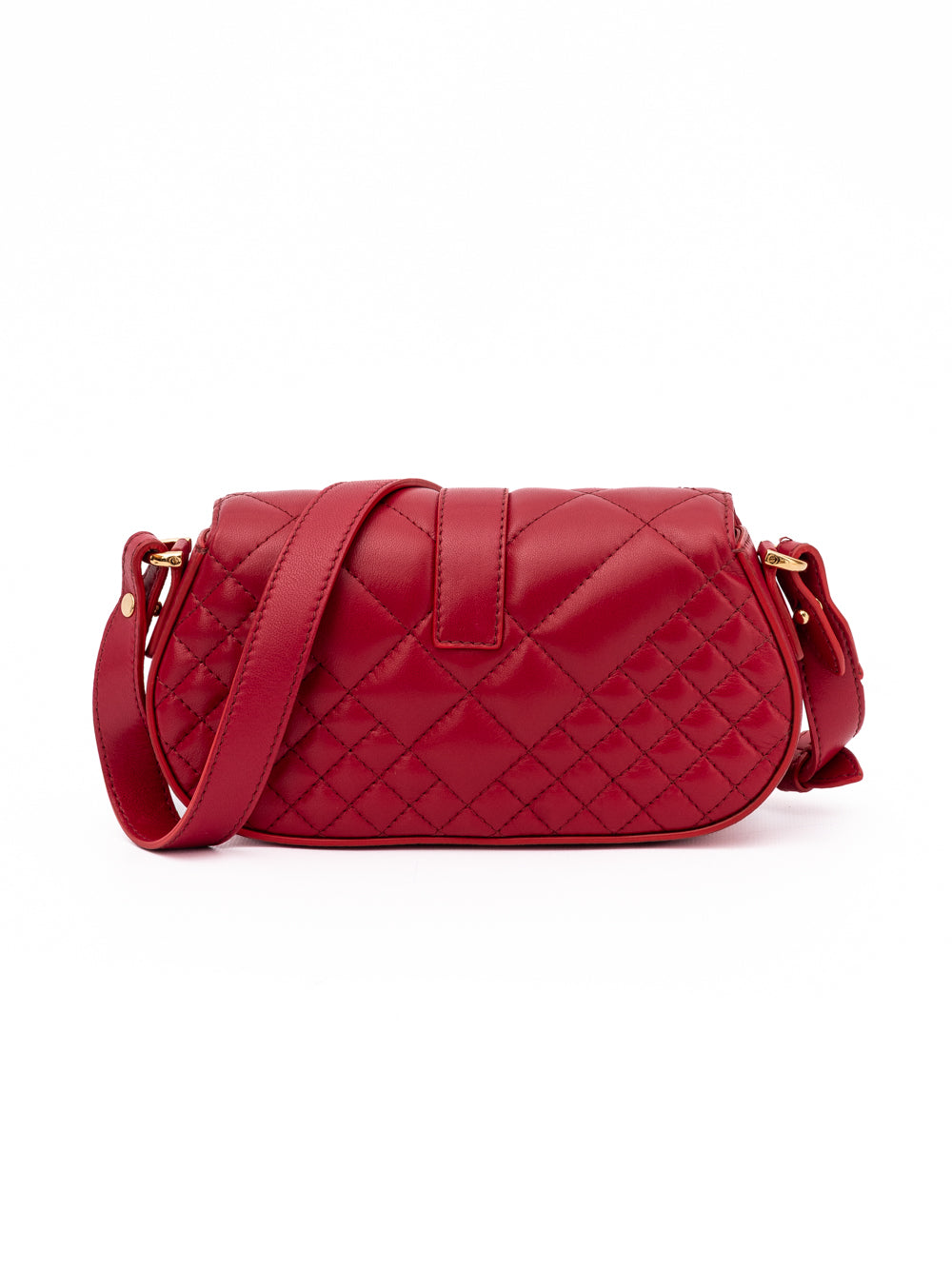 Versace Red Leather Quilted Shoulder Strap Bag - PreLoved & Luxe