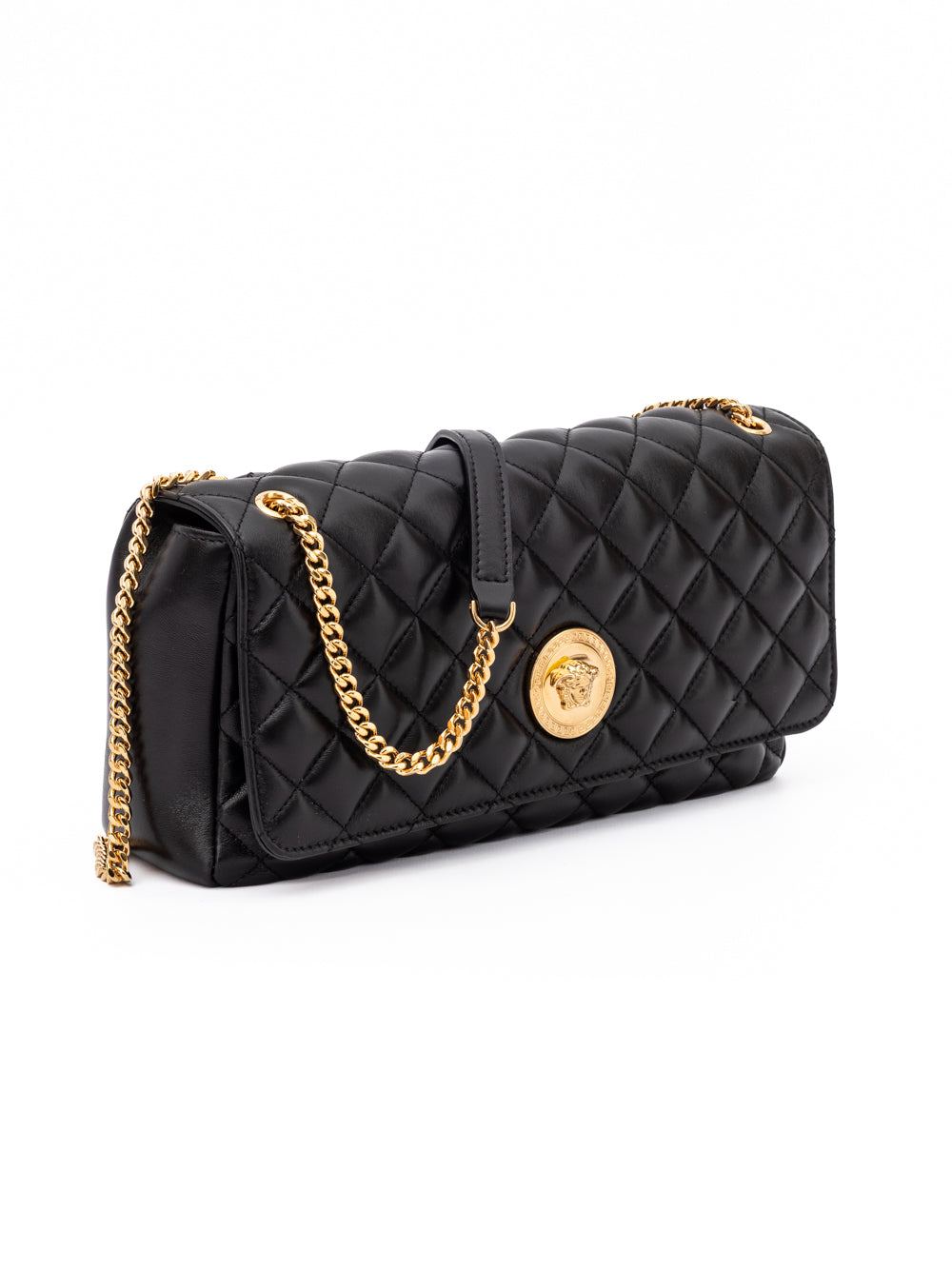 Versace Black Quilted Leather Shoulder Strap Bag - PreLoved & Luxe