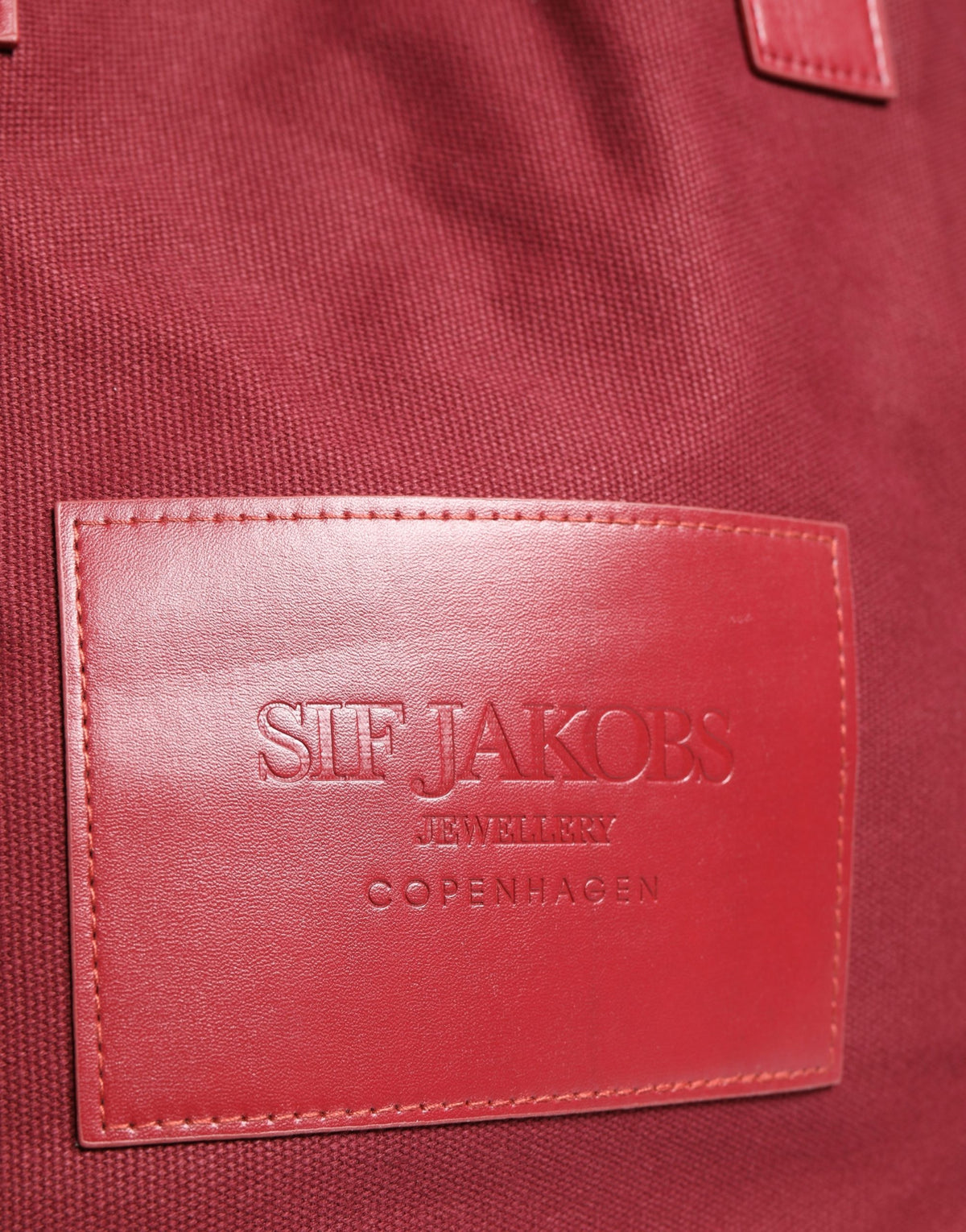 SIF JAKOBS Burgundy Cotton Canvas Shopping Tote Women Borse Jewellery Bag