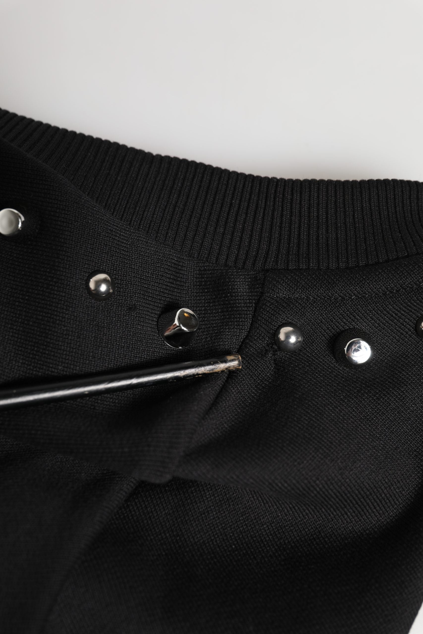 Pre-Owned Dolce & Gabbana Black Embellished Cotton Sweatshirt Sweater