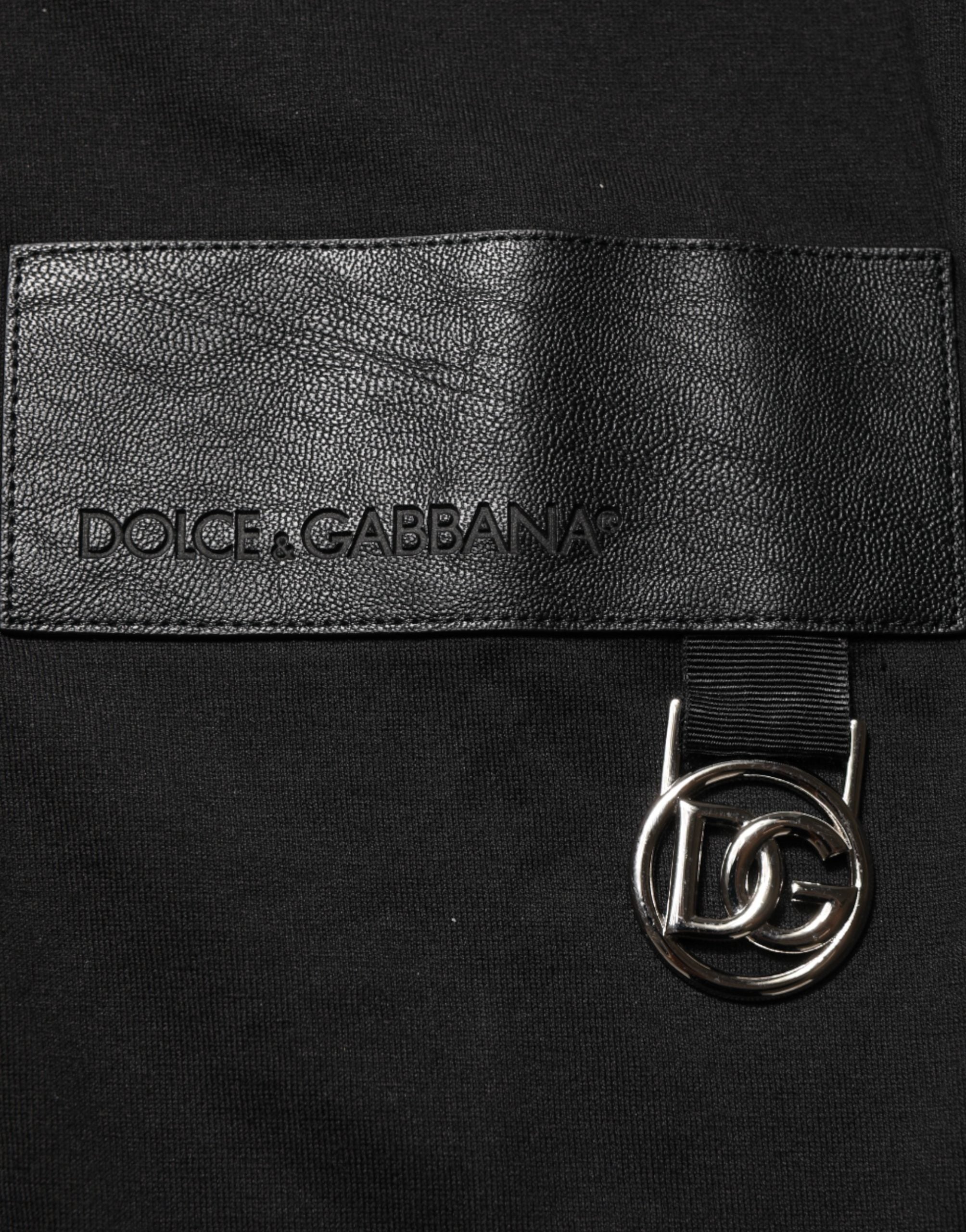 Dolce & Gabbana Black Cotton Logo Plaque Crew Neck T-shirt