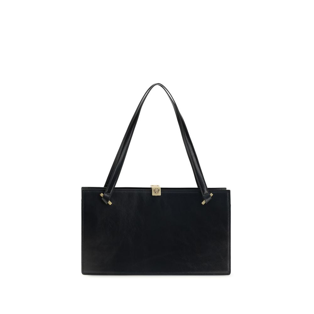 Versace Black Leather Shoulder Bag - PreLoved & Luxe