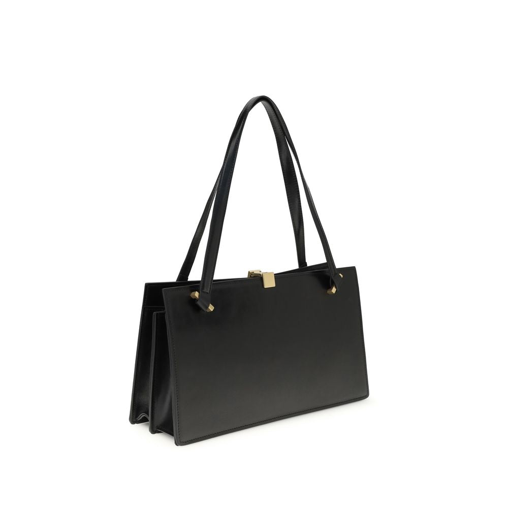 Versace Black Leather Shoulder Bag - PreLoved & Luxe