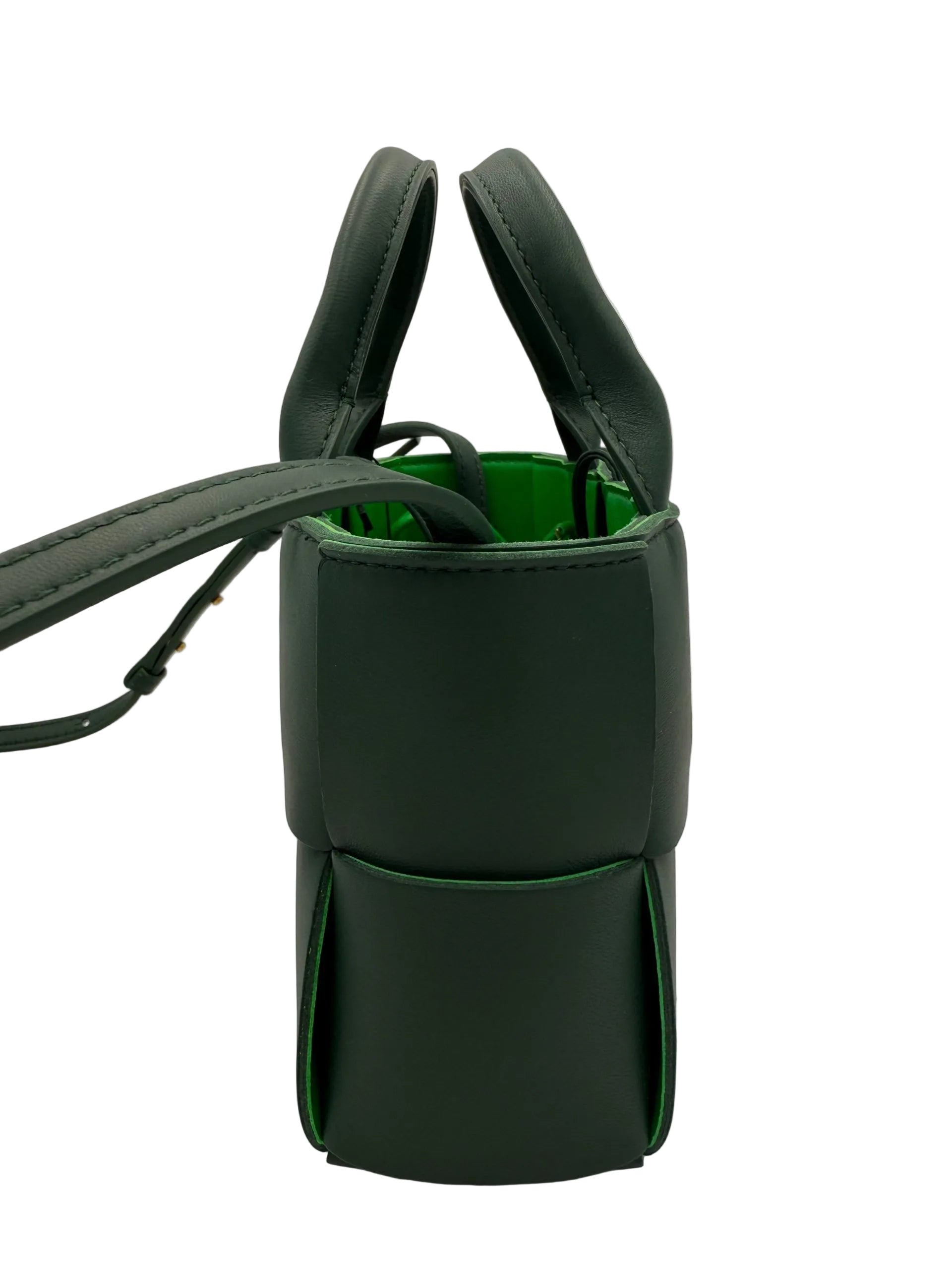 Bottega Veneta Mini Dark Green Candy Arco Handbag