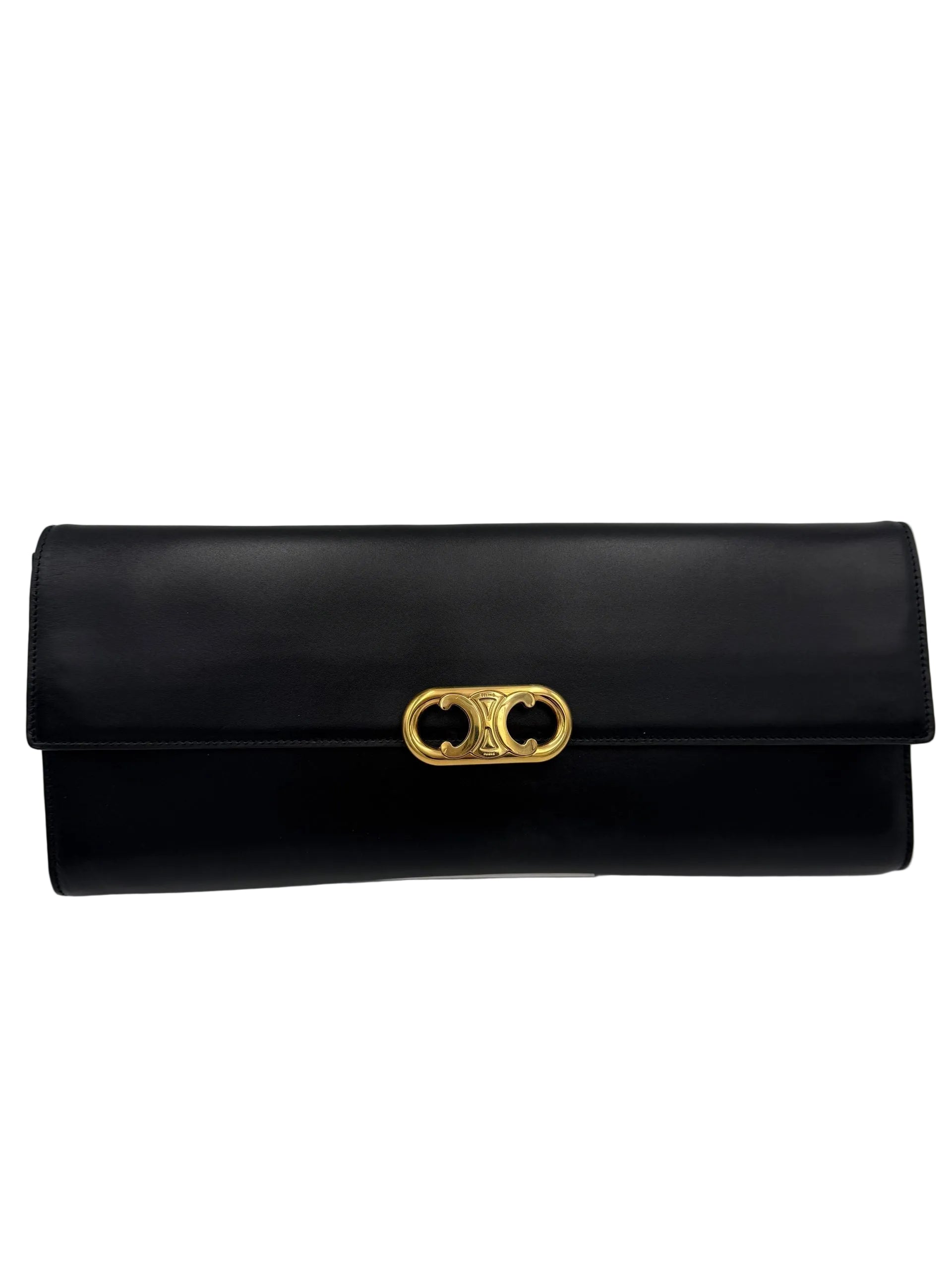 Celine CELINE TRIOMPHE Black Clutch - PreLoved & Luxe