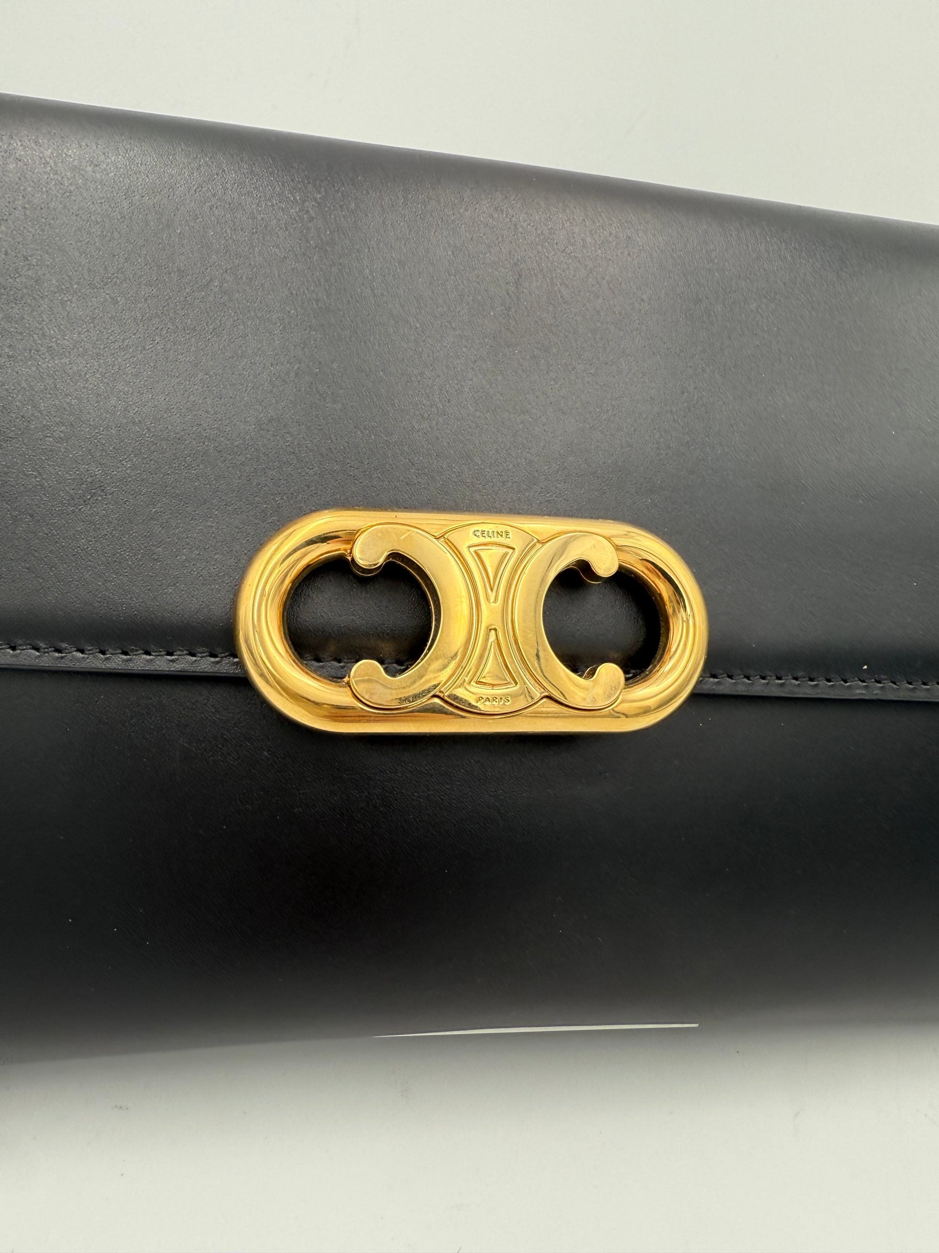 Celine CELINE TRIOMPHE Black Clutch - PreLoved & Luxe