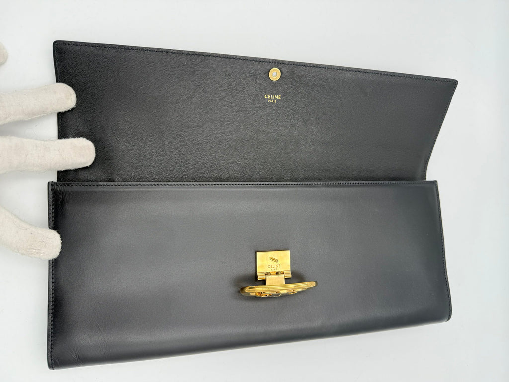 Celine CELINE TRIOMPHE Black Clutch - PreLoved & Luxe