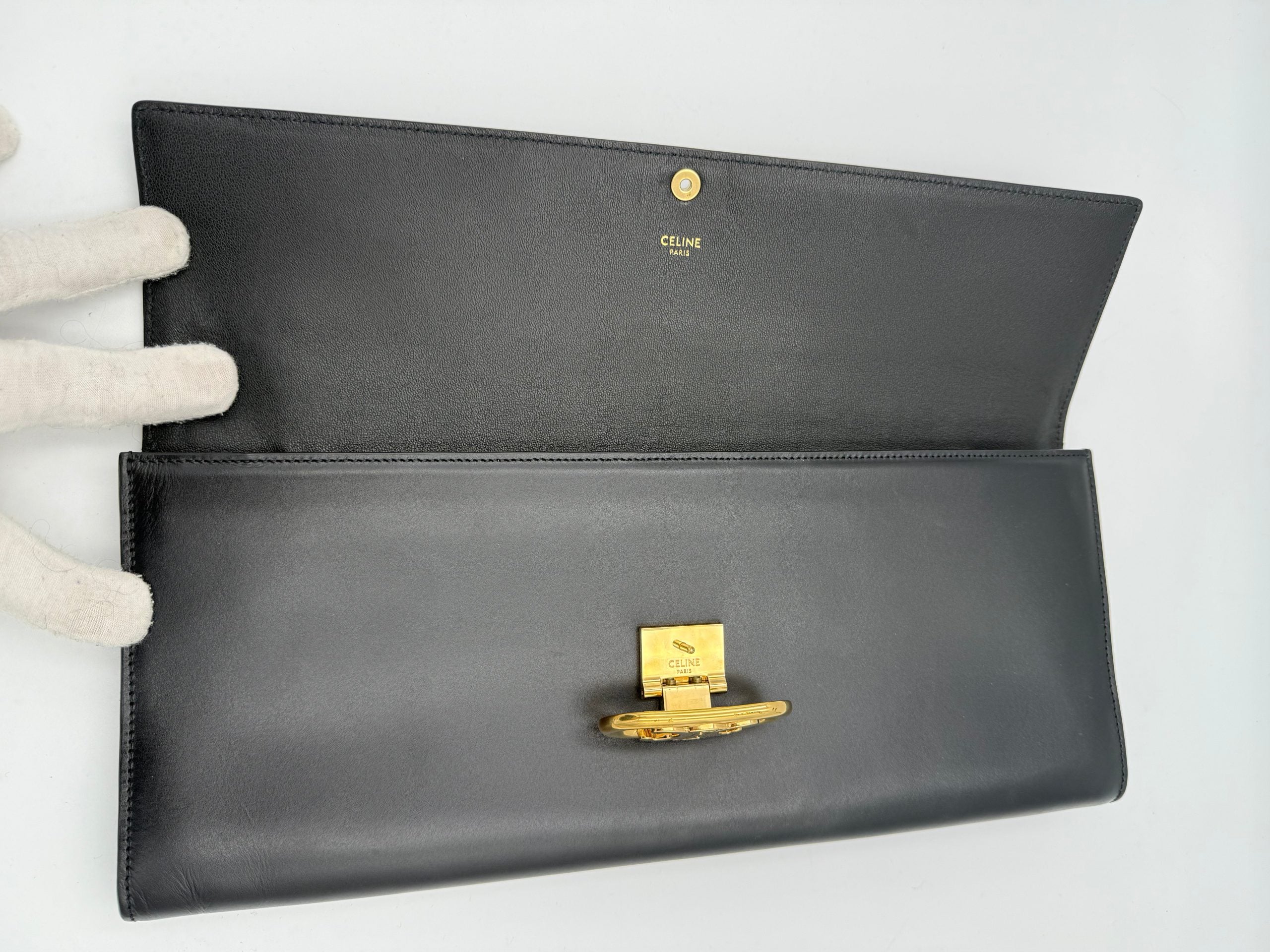 Celine CELINE TRIOMPHE Black Clutch - PreLoved & Luxe