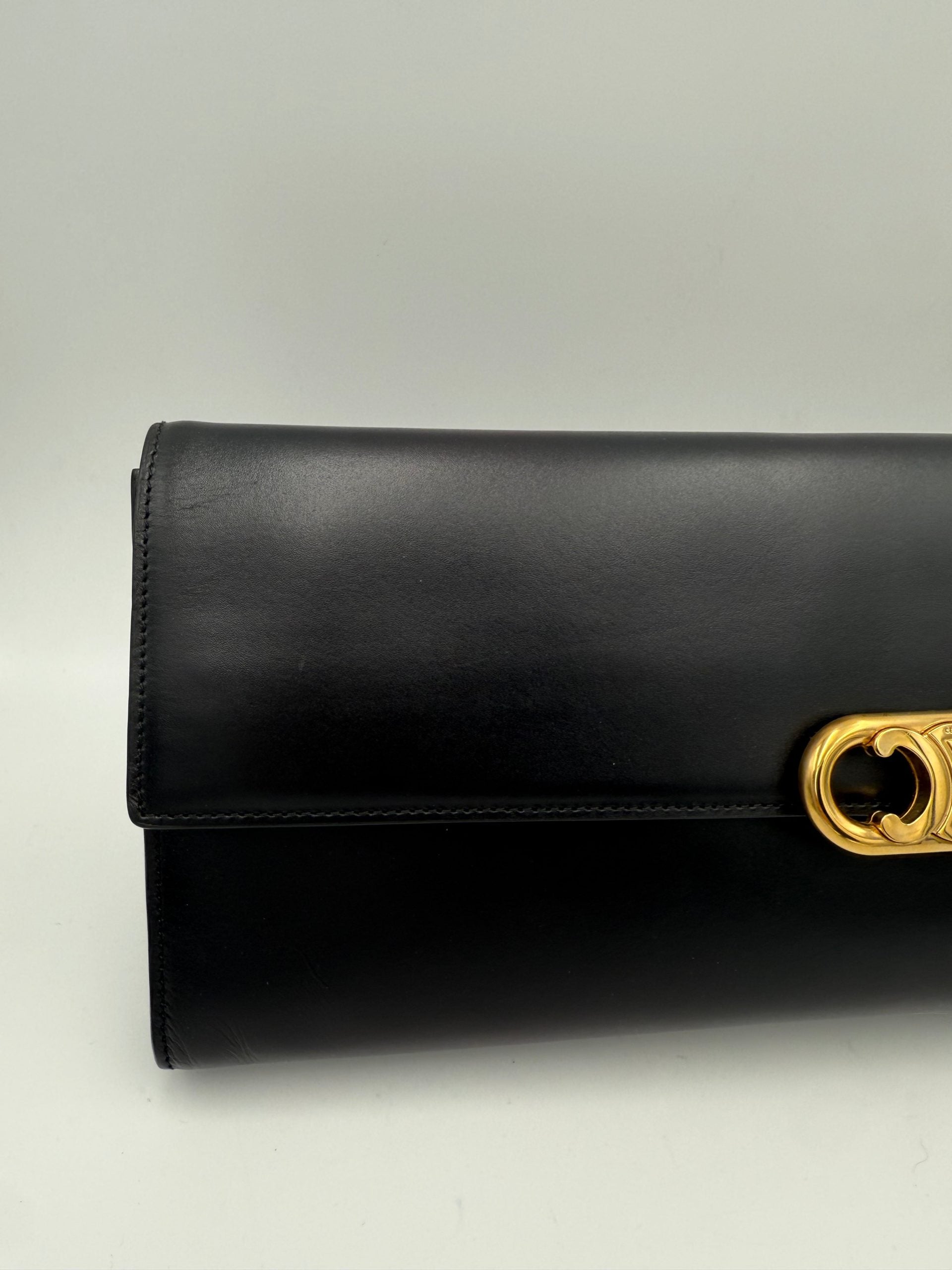 Celine CELINE TRIOMPHE Black Clutch - PreLoved & Luxe
