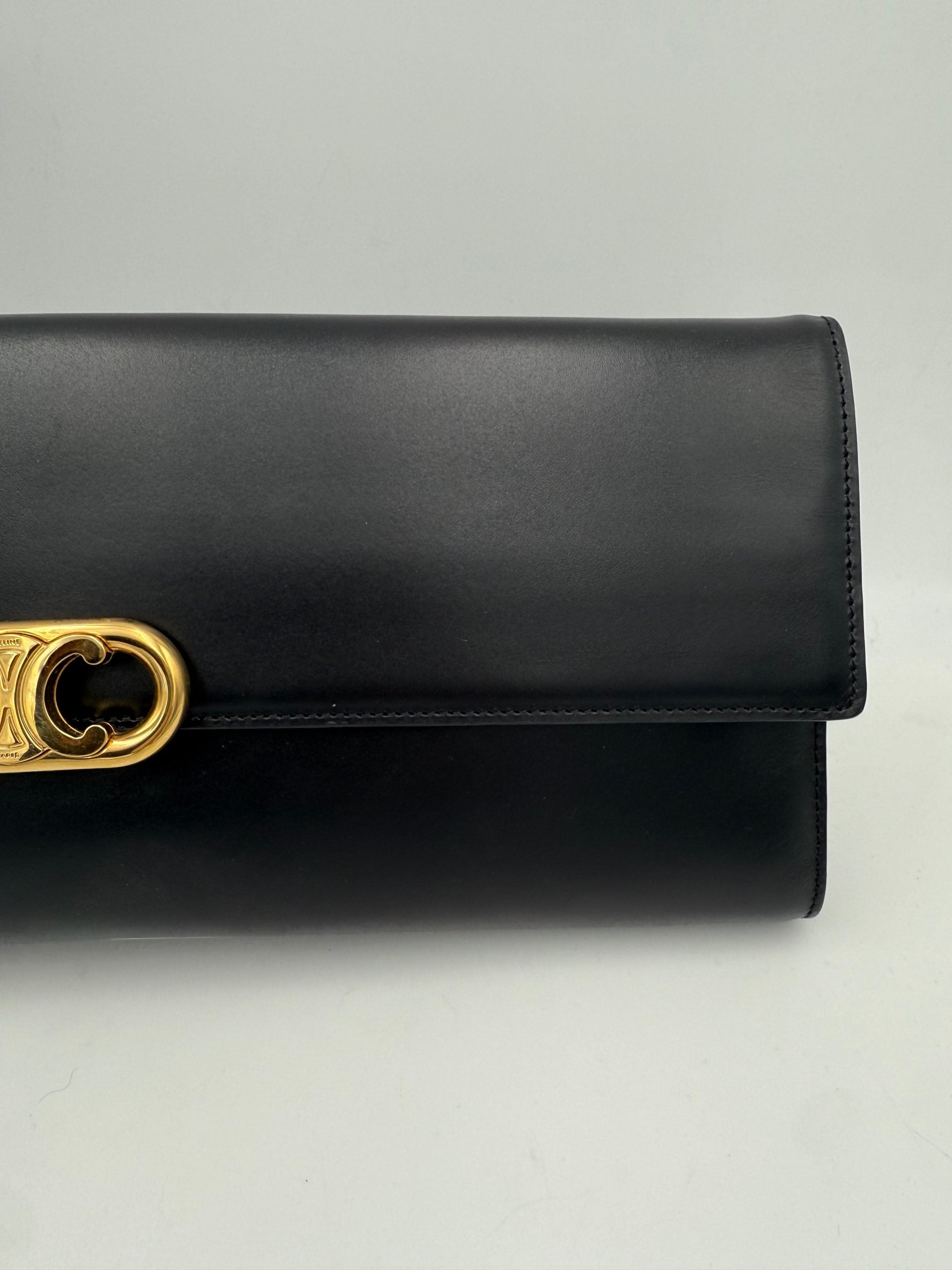 Celine CELINE TRIOMPHE Black Clutch - PreLoved & Luxe