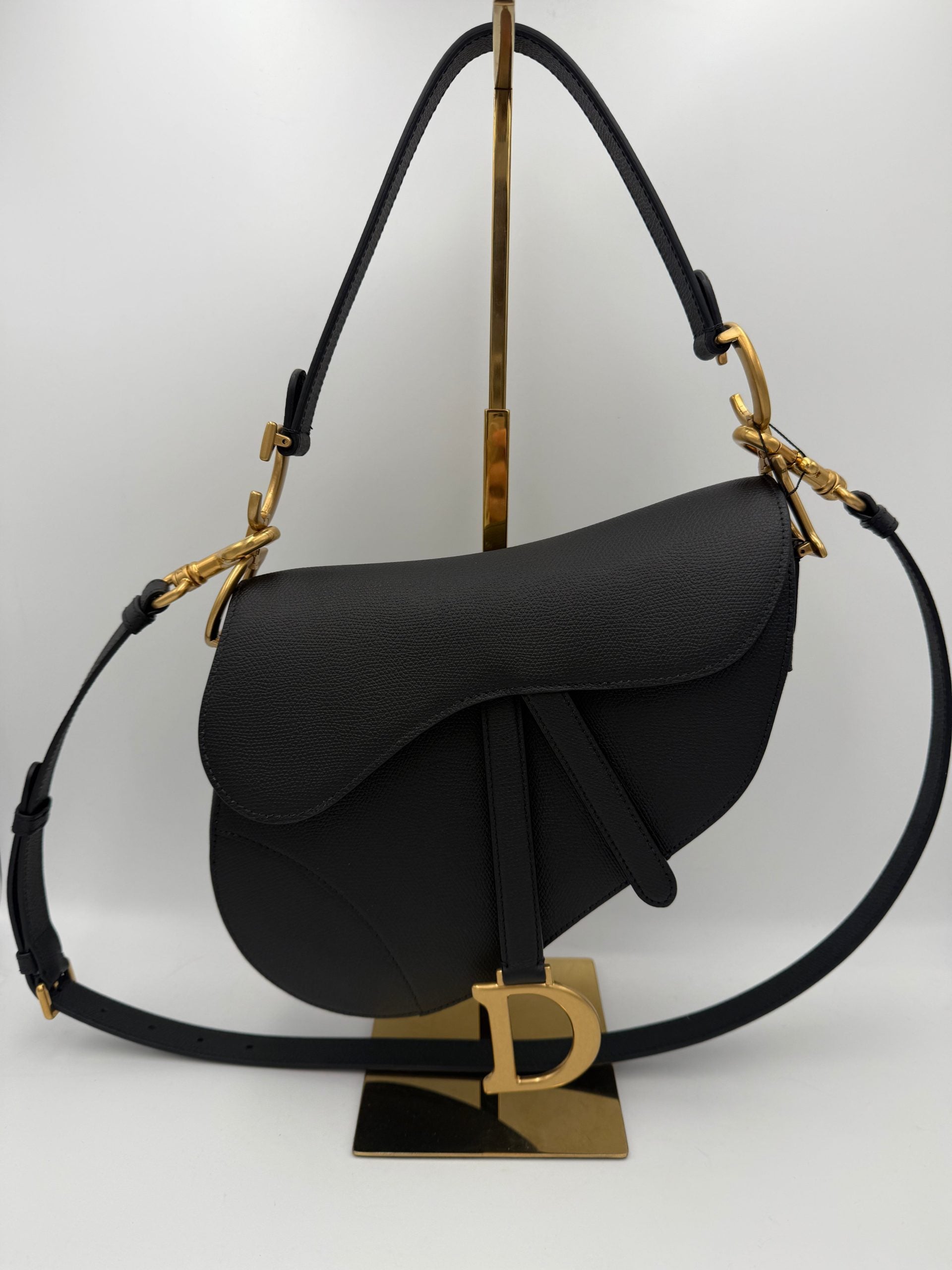 Dior DIOR SADDLE Grained Calfskin Handbag