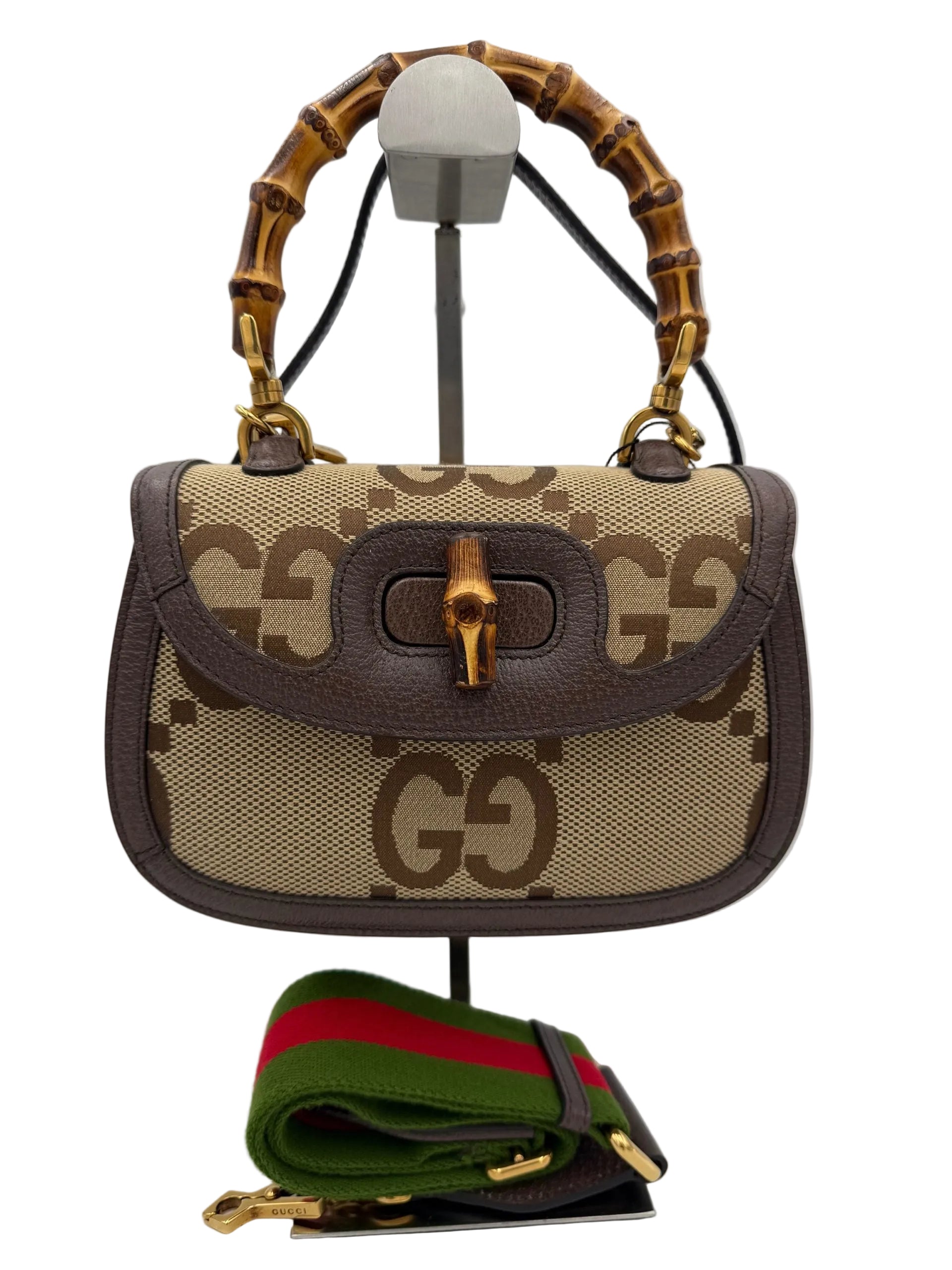 Gucci GUCCI BAMBOO 1947 GG Canvas Handbag - PreLoved & Luxe