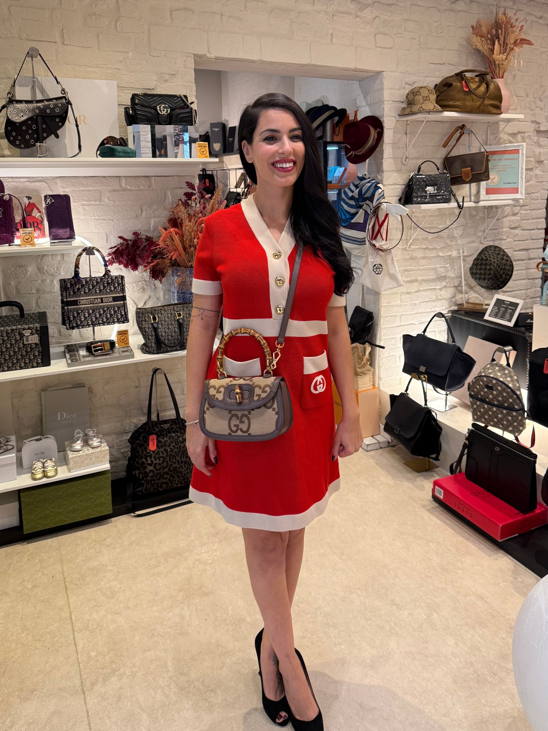 Gucci GUCCI BAMBOO 1947 GG Canvas Handbag - PreLoved & Luxe