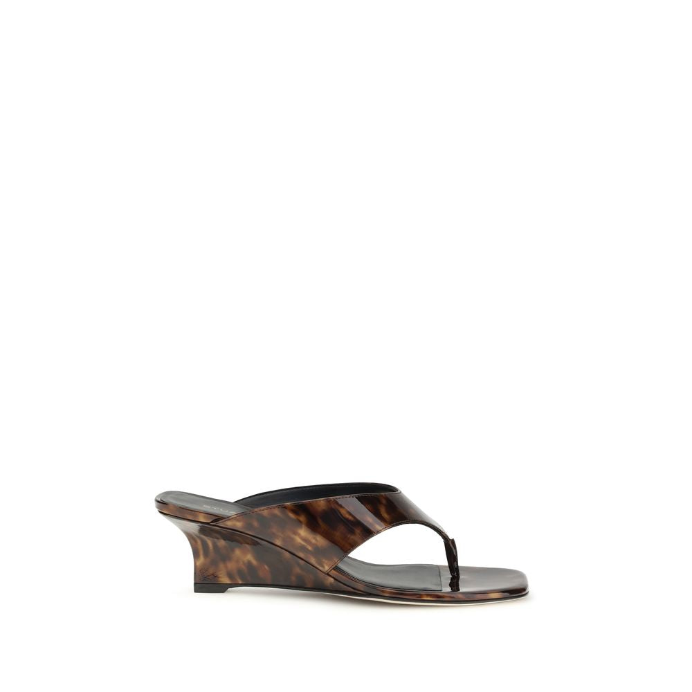 Stuart Weitzman Multicolor Leather Wedge Sandals