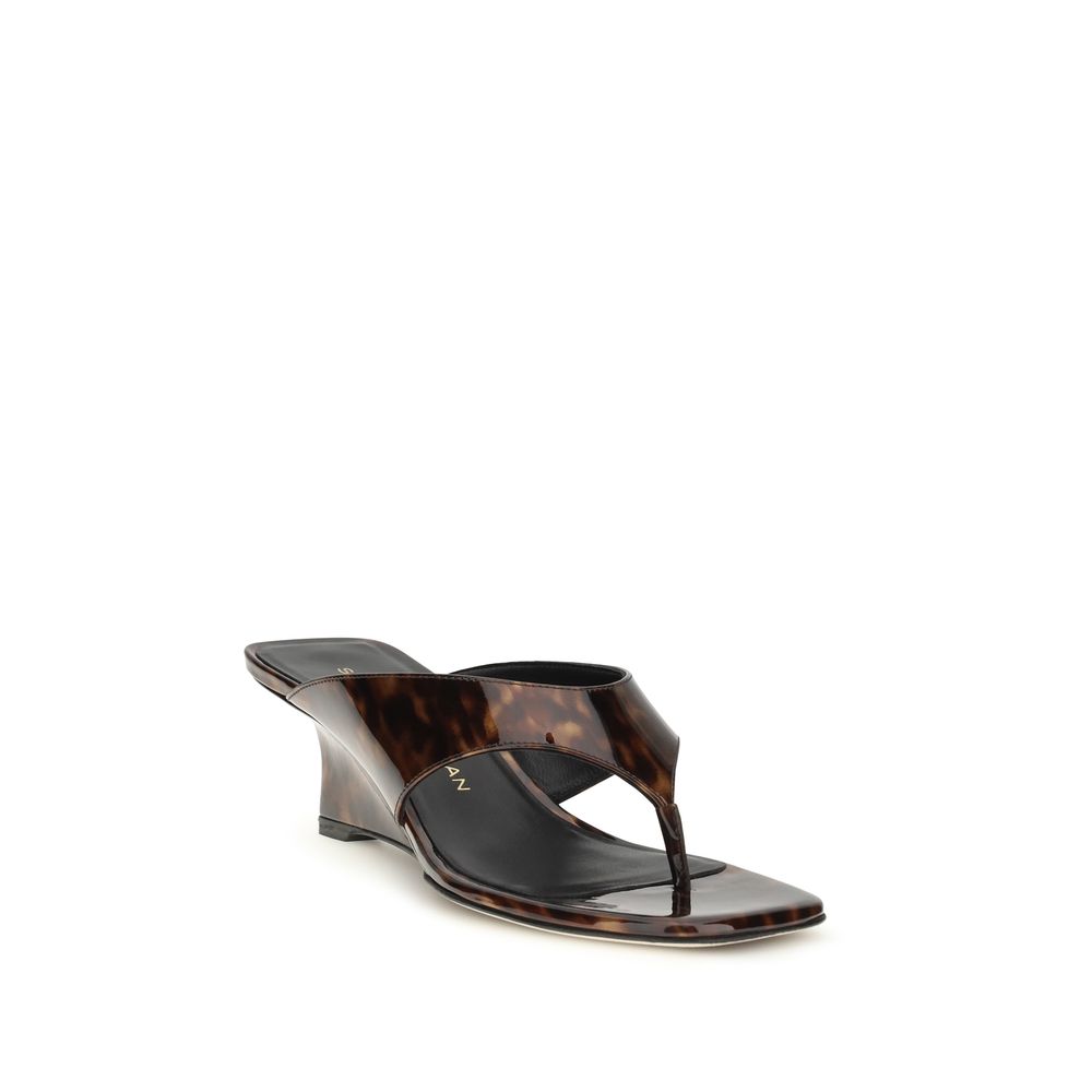Stuart Weitzman Multicolor Leather Wedge Sandals