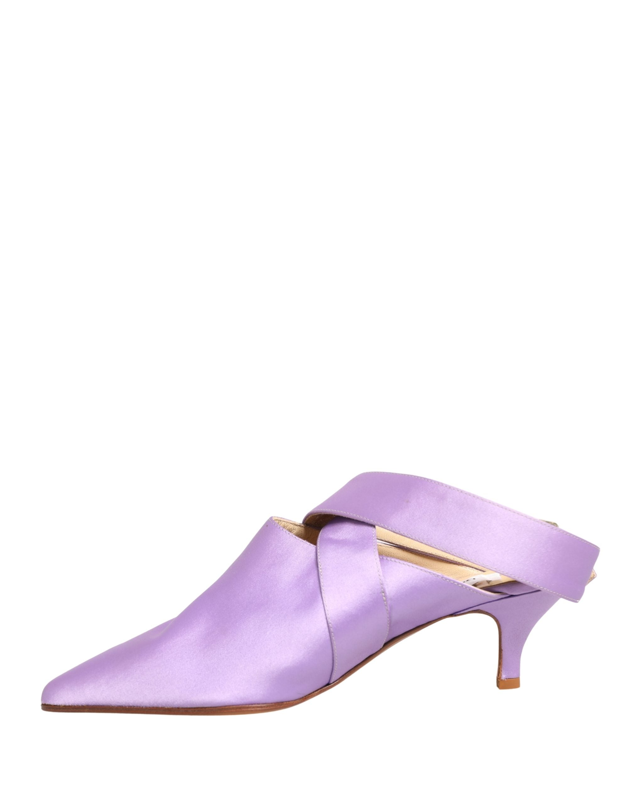 Dolce & Gabbana Purple Satin Sandals Shoes