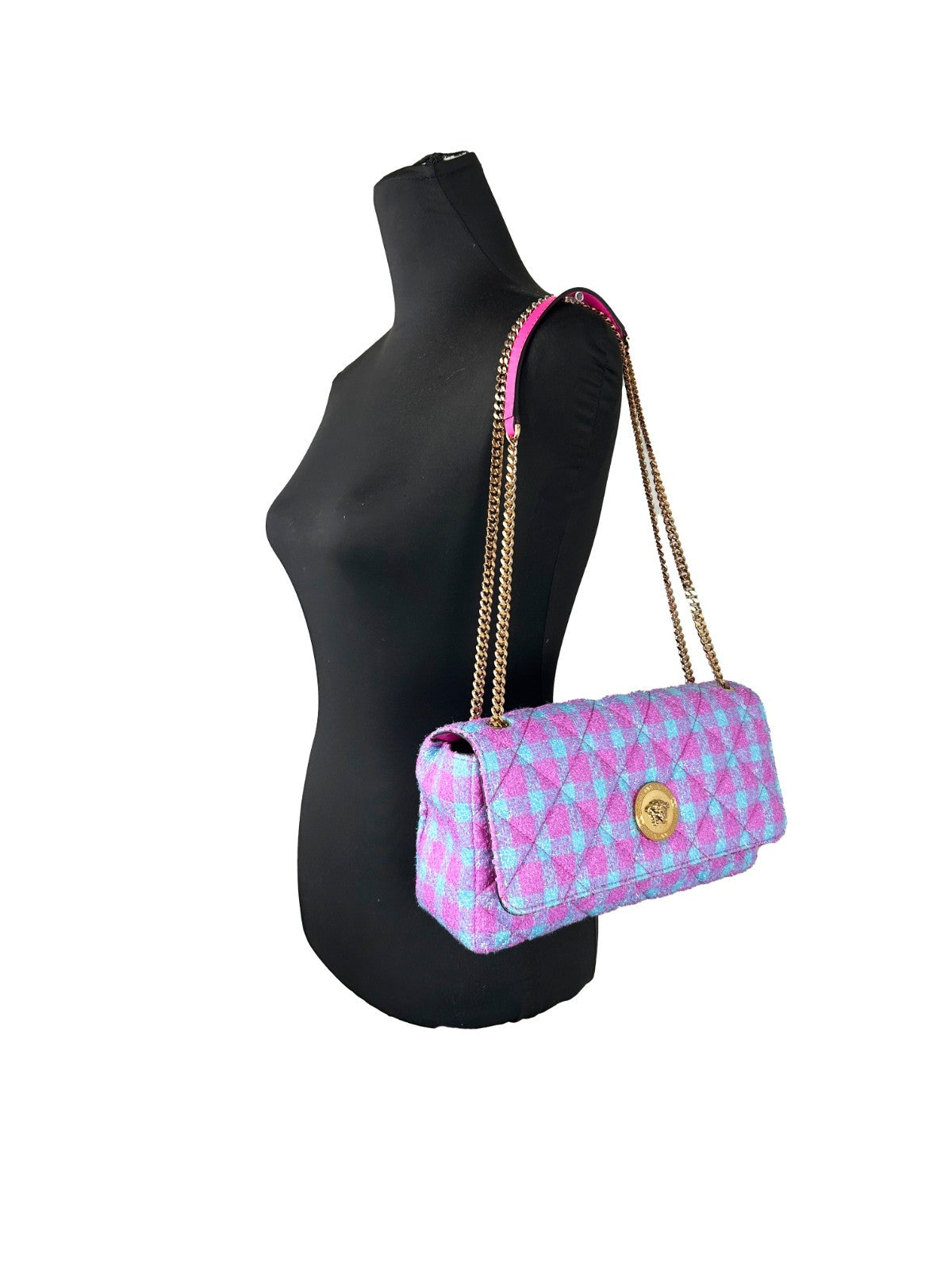 Versace Wool Lurex Medium Shoulder Crossbody Bag - PreLoved & Luxe