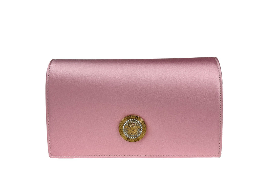 Versace Medusa Crystal Satin Mini Chain Crossbody Bag Purse - PreLoved & Luxe