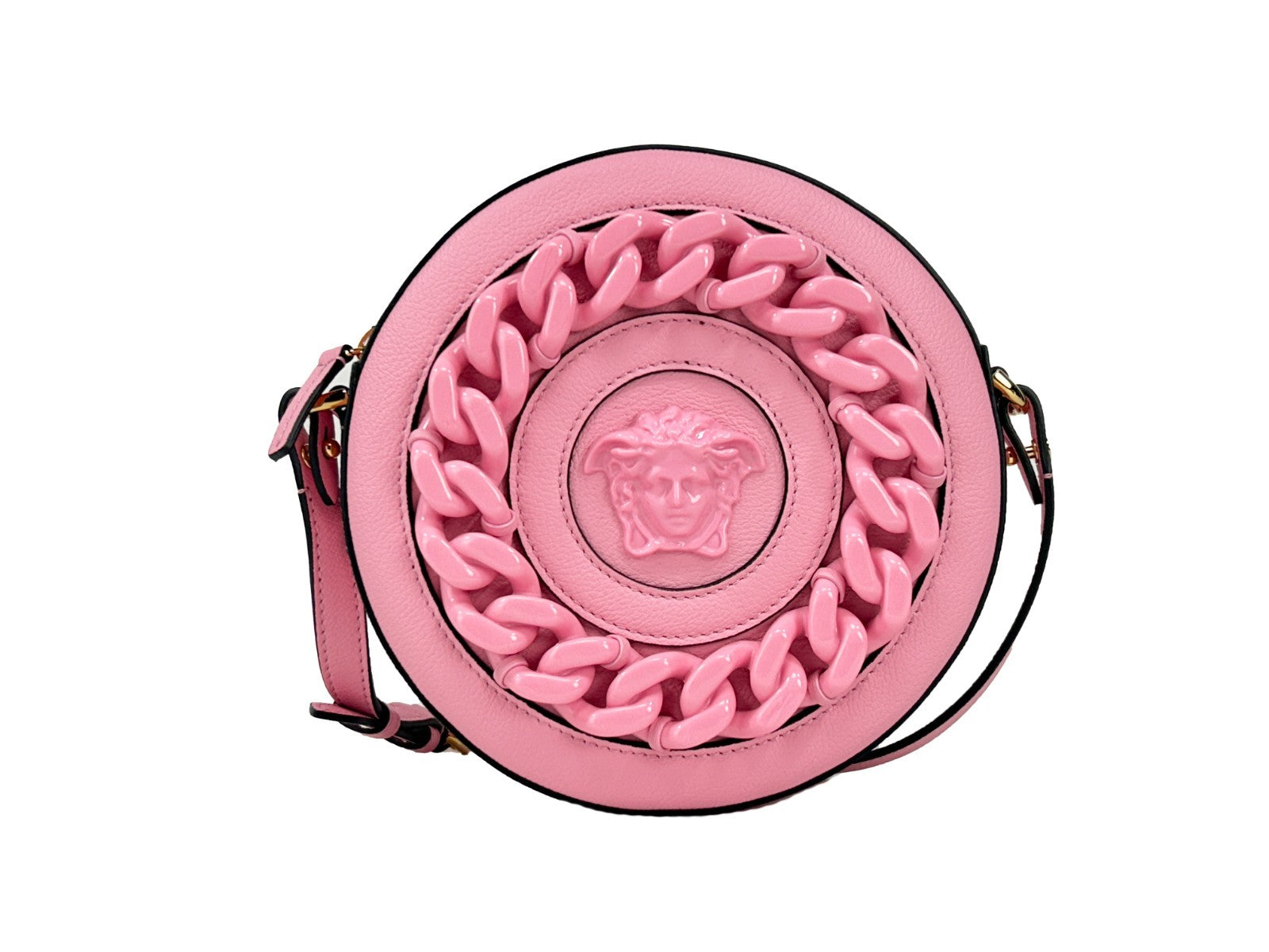 Versace Round Disco Leather Camera Case Crossbody Bag - PreLoved & Luxe