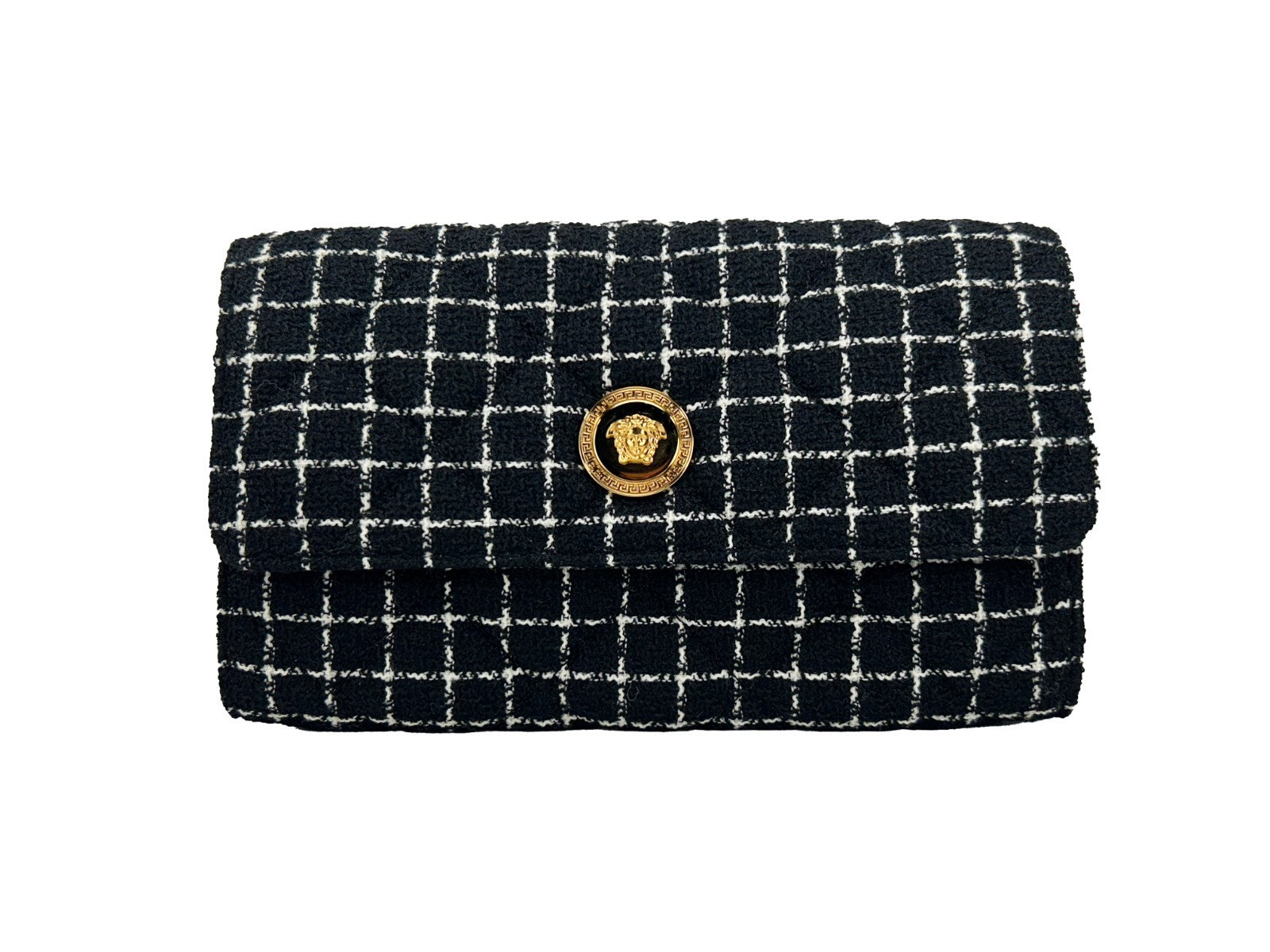 Versace Wallet On A Chain Fabric Black Crossbody Bag - PreLoved & Luxe