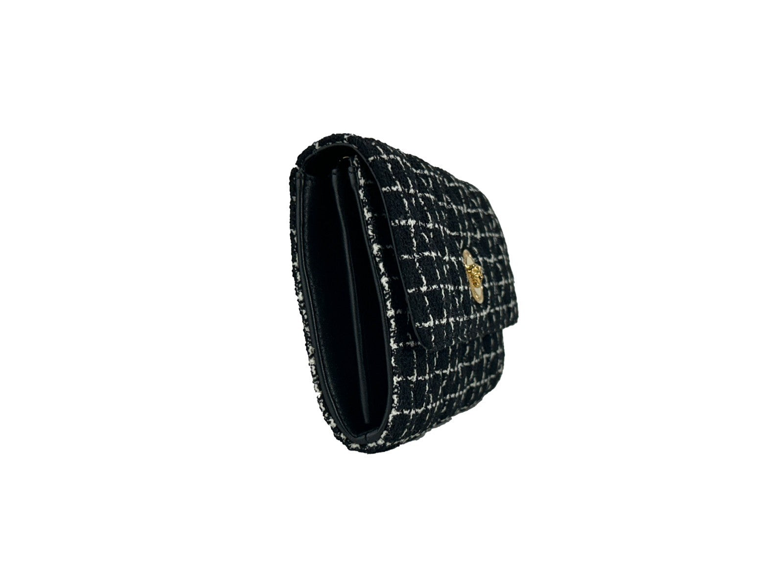 Versace Wallet On A Chain Fabric Black Crossbody Bag - PreLoved & Luxe