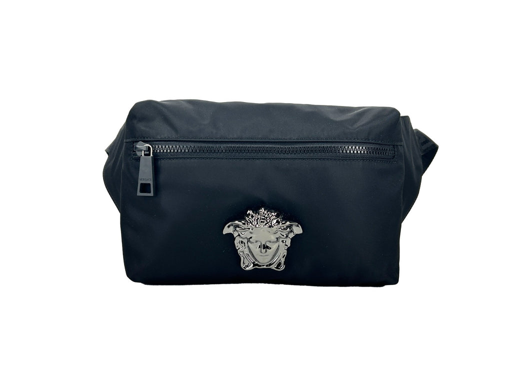 Versace Medusa Black Nylon Belt Bag Waist Fanny Pack Purse - PreLoved & Luxe