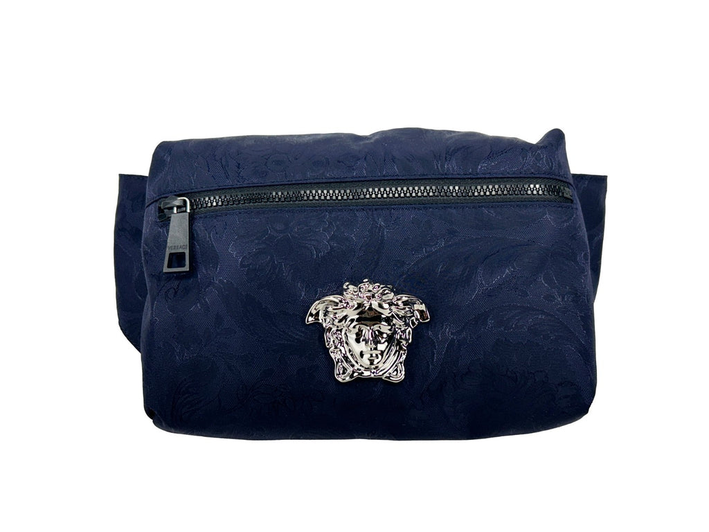 Versace Medusa Navy Nylon Belt Bag Waist Fanny Pack Purse - PreLoved & Luxe