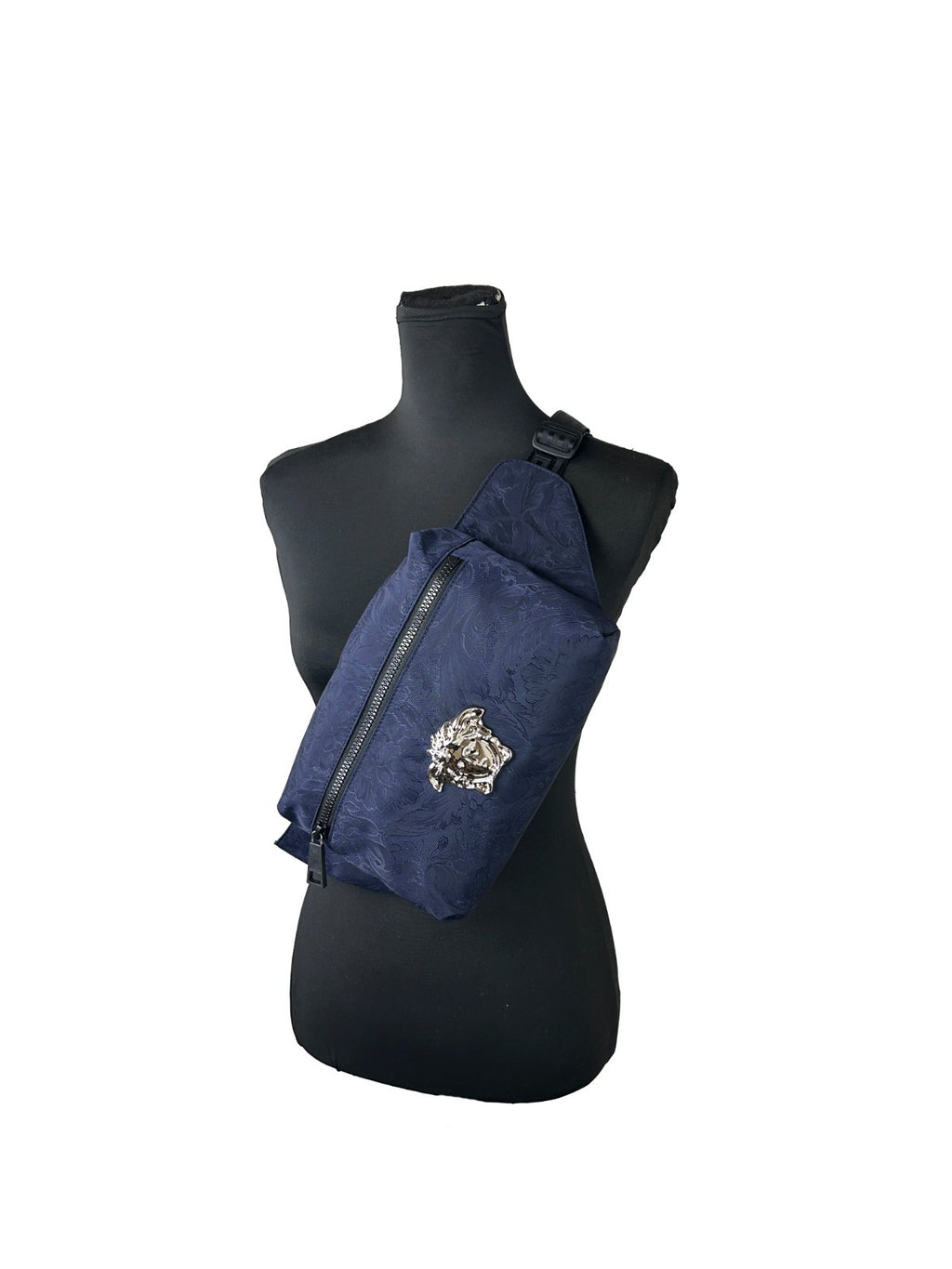 Versace Medusa Navy Nylon Belt Bag Waist Fanny Pack Purse - PreLoved & Luxe
