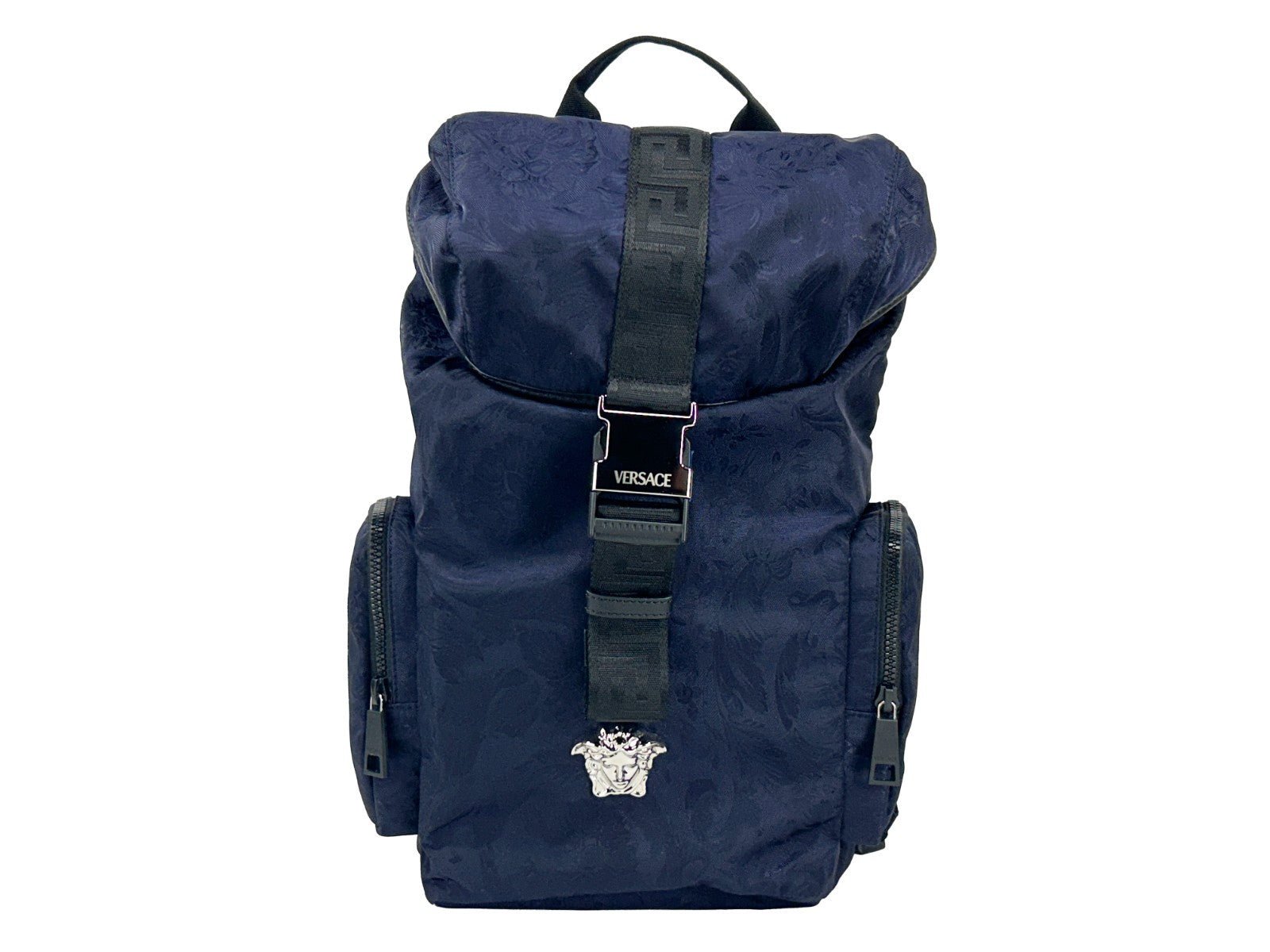 Versace Medusa Nylon Buckle Drawstring Backpack Bag - PreLoved & Luxe