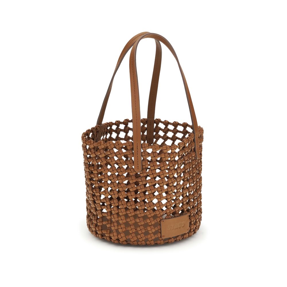 Staud Brown Leather Backet Bag