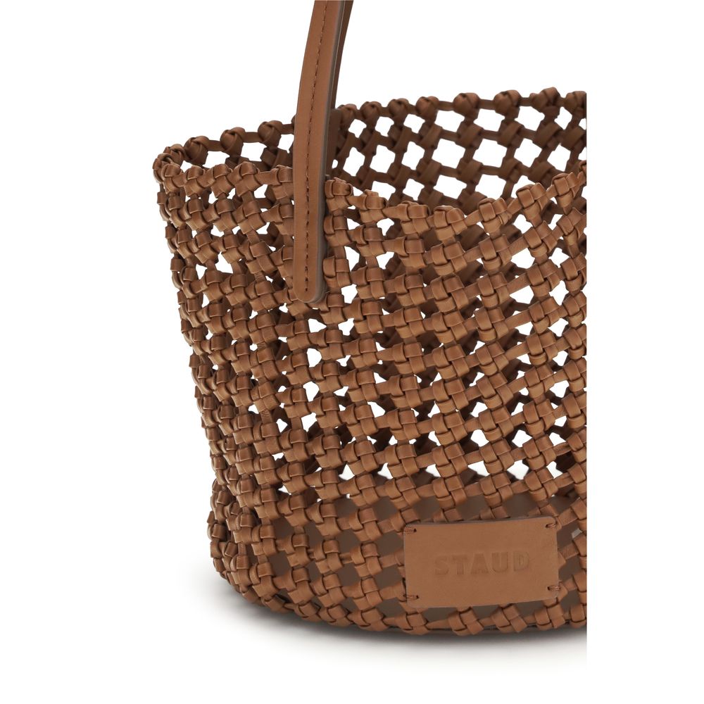 Staud Brown Leather Backet Bag