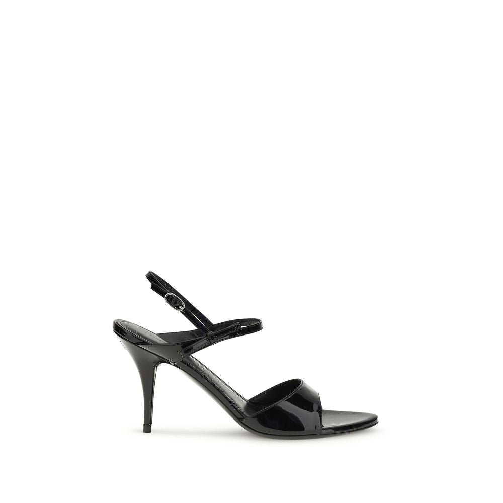 Balenciaga Black Leather Stiletto Heel Sandals