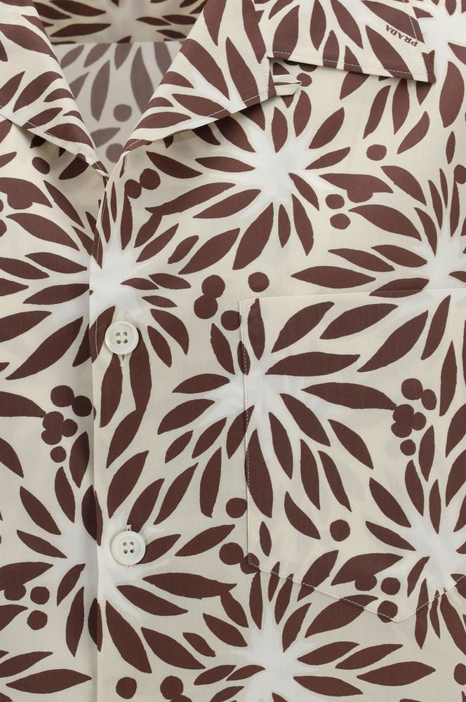 Prada Brown Cotton Pattern Shirt