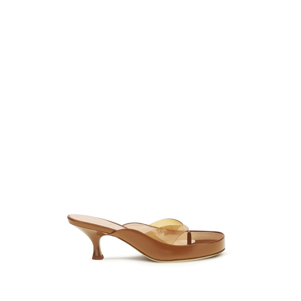 Chloé Brown Leather Stiletto Heel Sandals
