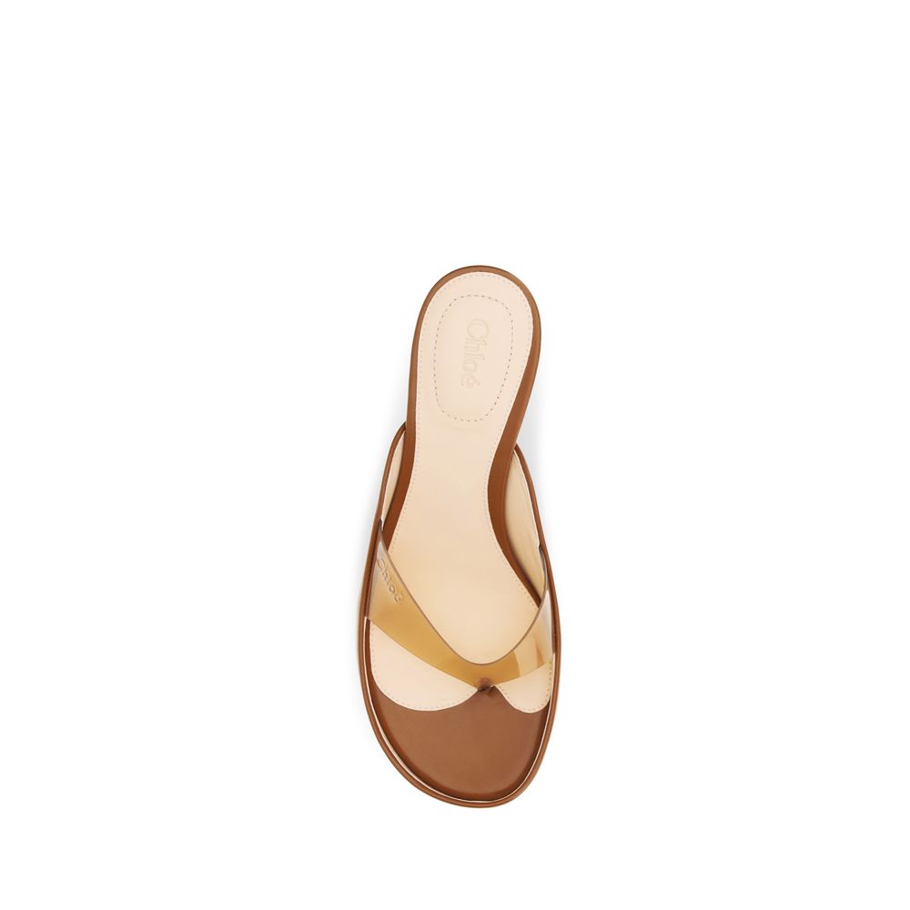 Chloé Brown Leather Stiletto Heel Sandals