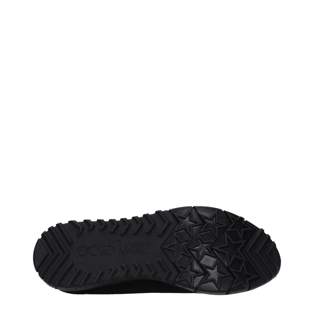 Jimmy Choo Black Fabric Slip-On Loafers