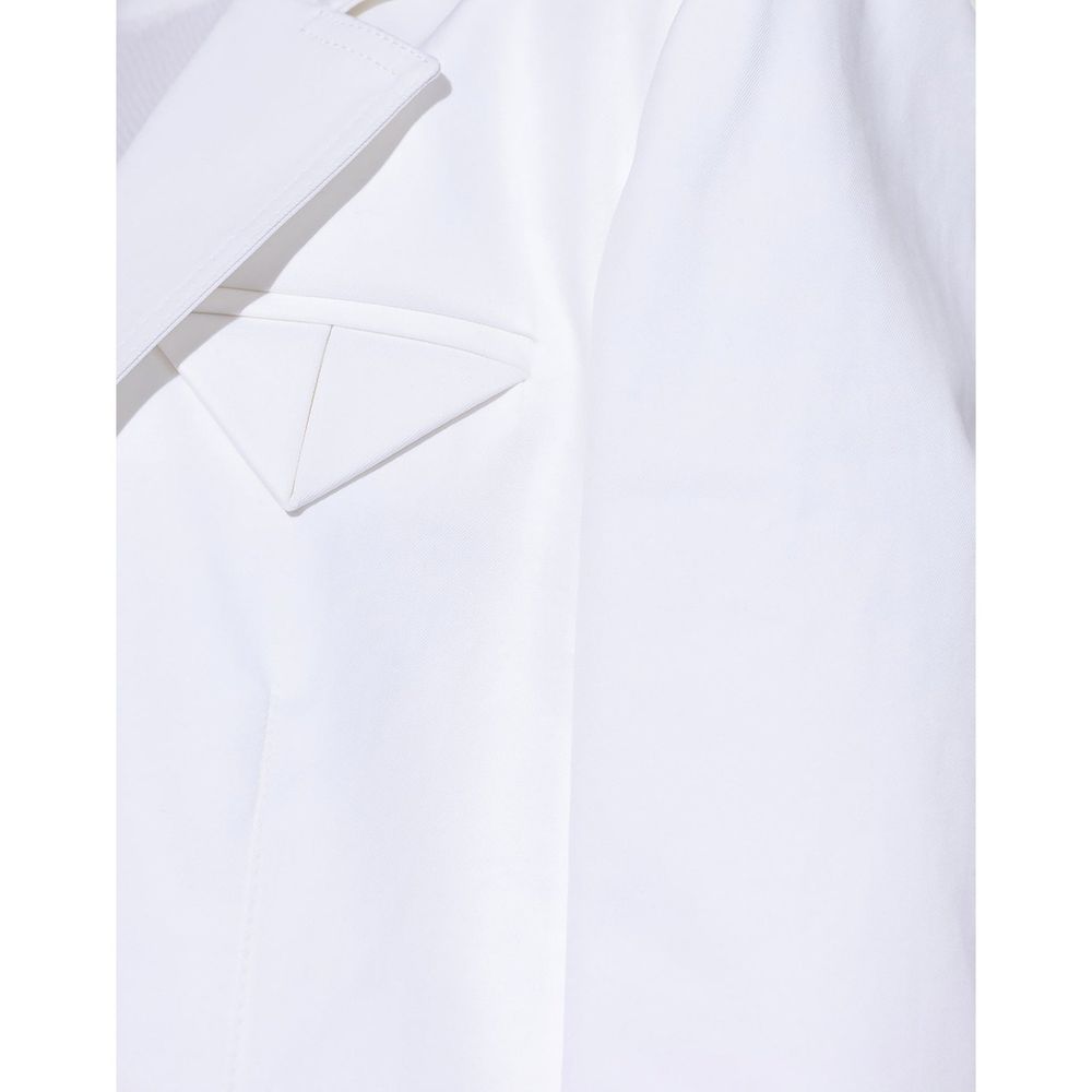 Bottega Veneta White Cotton Twill Single-Breasted Blazer