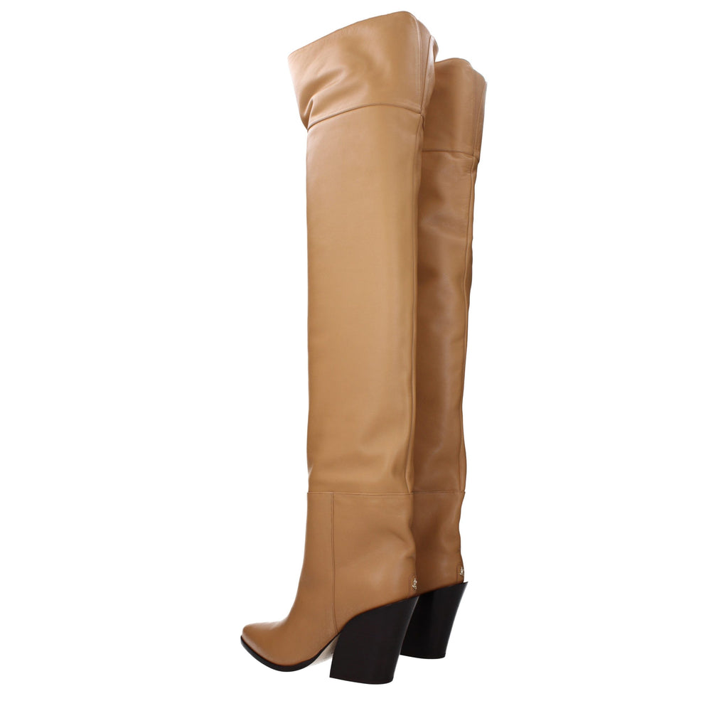 Jimmy Choo Beige Leather Ankle Boots