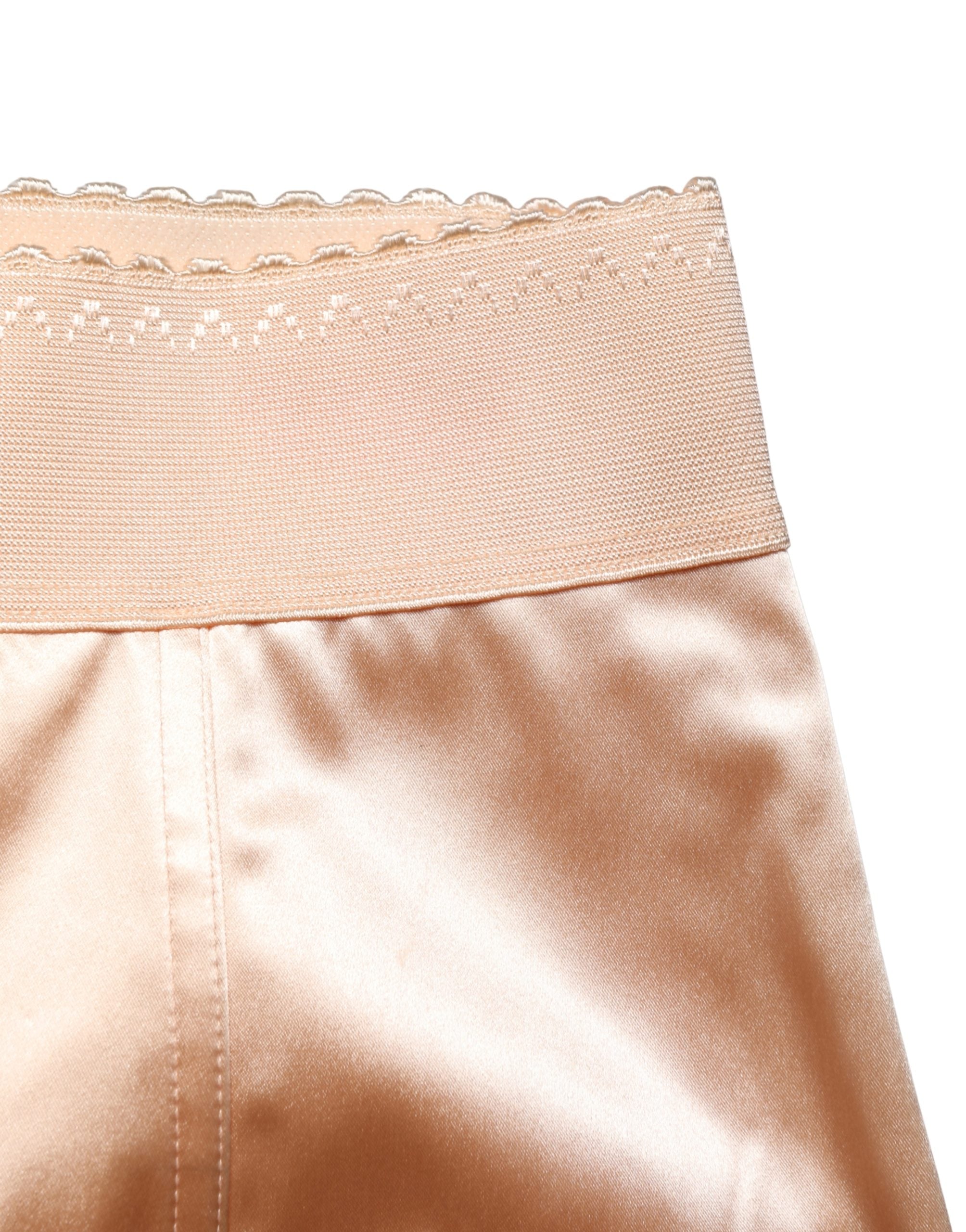 Dolce & Gabbana Beige Silk Blend High Waist Girdle Panty Underwear