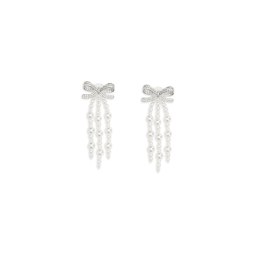 Self-Portrait White Brass Earrings